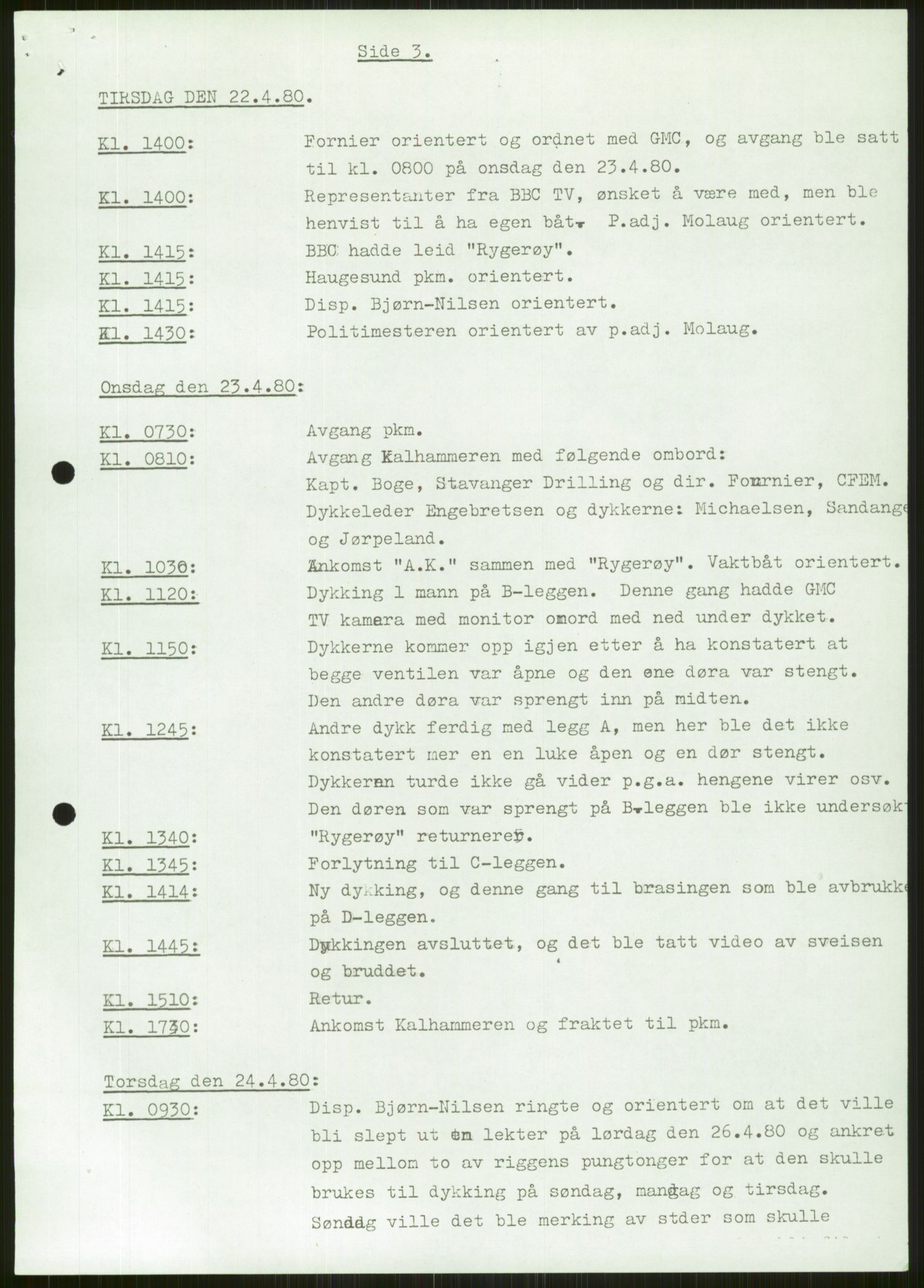 Justisdepartementet, Granskningskommisjonen ved Alexander Kielland-ulykken 27.3.1980, AV/RA-S-1165/D/L0006: A Alexander L. Kielland (Doku.liste + A3-A6, A11-A13, A18-A20-A21, A23, A31 av 31)/Dykkerjournaler, 1980-1981, p. 656