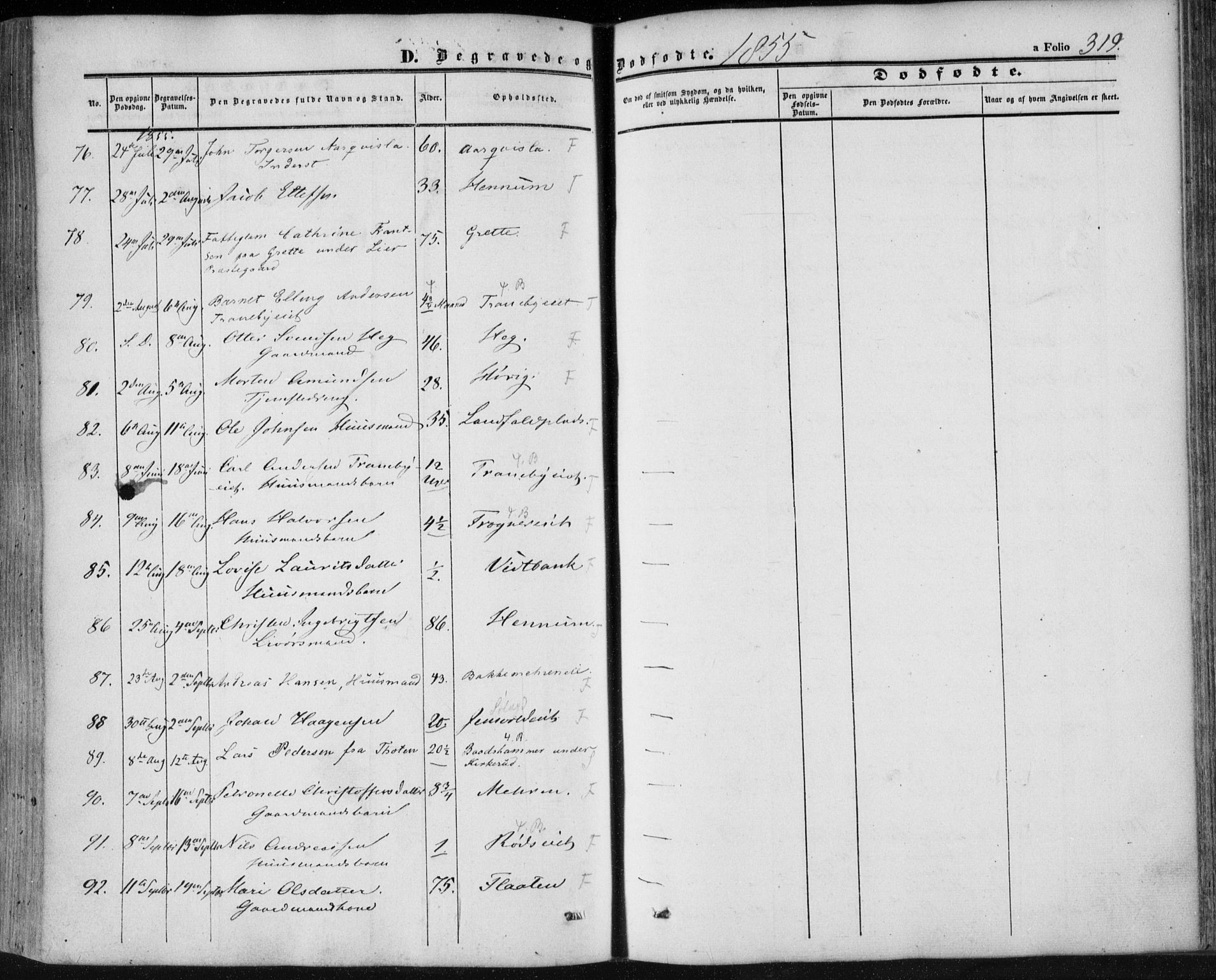 Lier kirkebøker, SAKO/A-230/F/Fa/L0012: Parish register (official) no. I 12, 1854-1864, p. 319