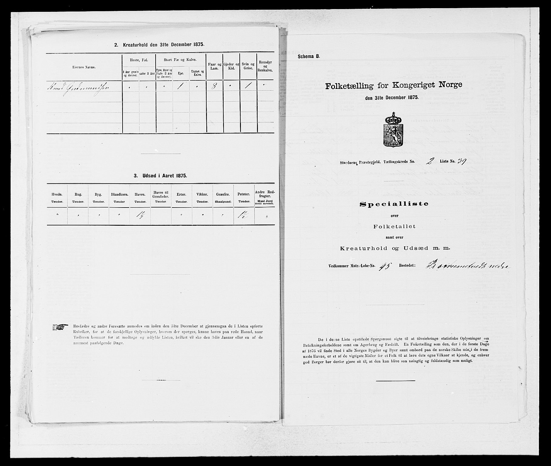 SAB, 1875 census for 1221P Stord, 1875, p. 173