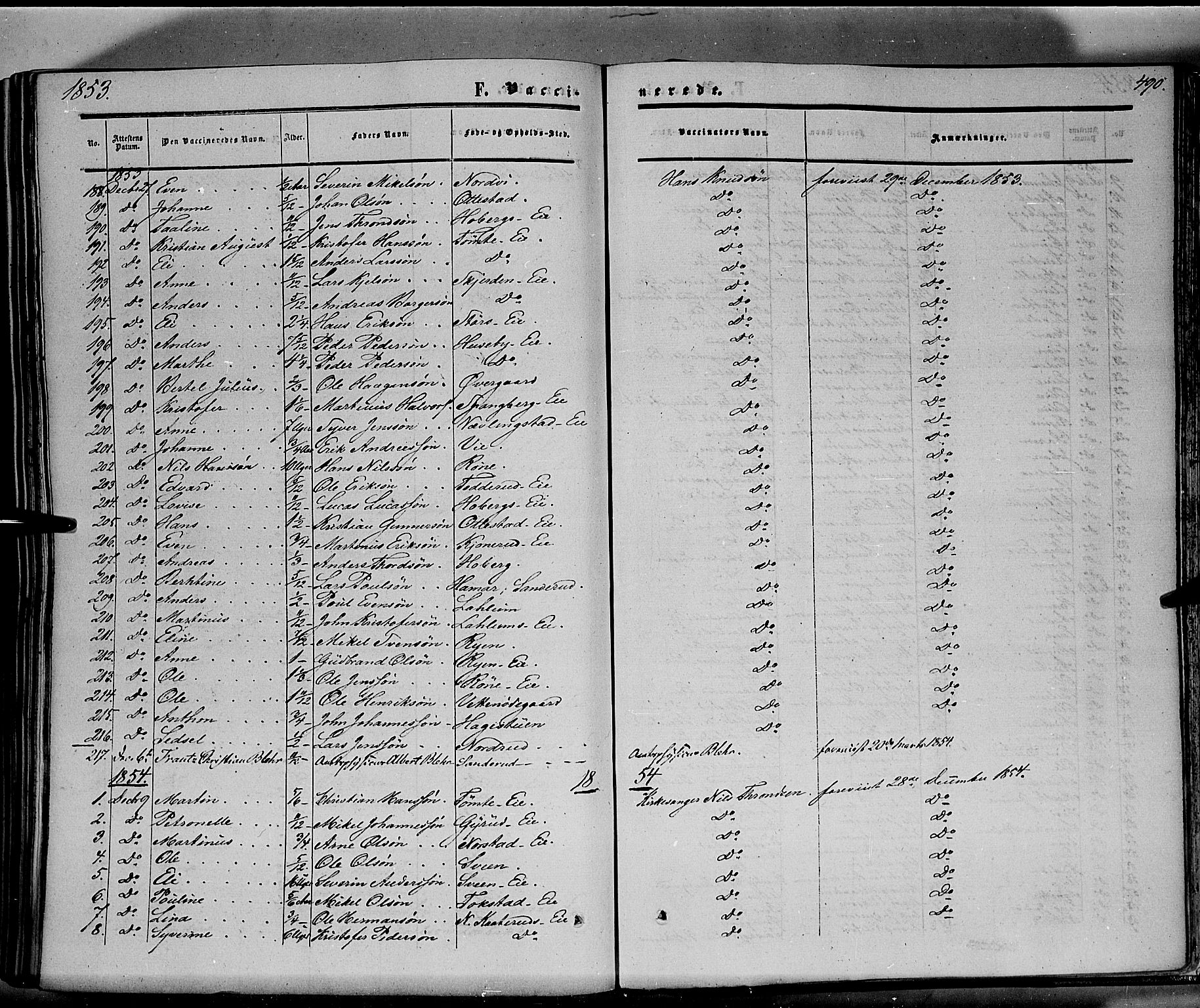 Stange prestekontor, SAH/PREST-002/K/L0012: Parish register (official) no. 12, 1852-1862, p. 490