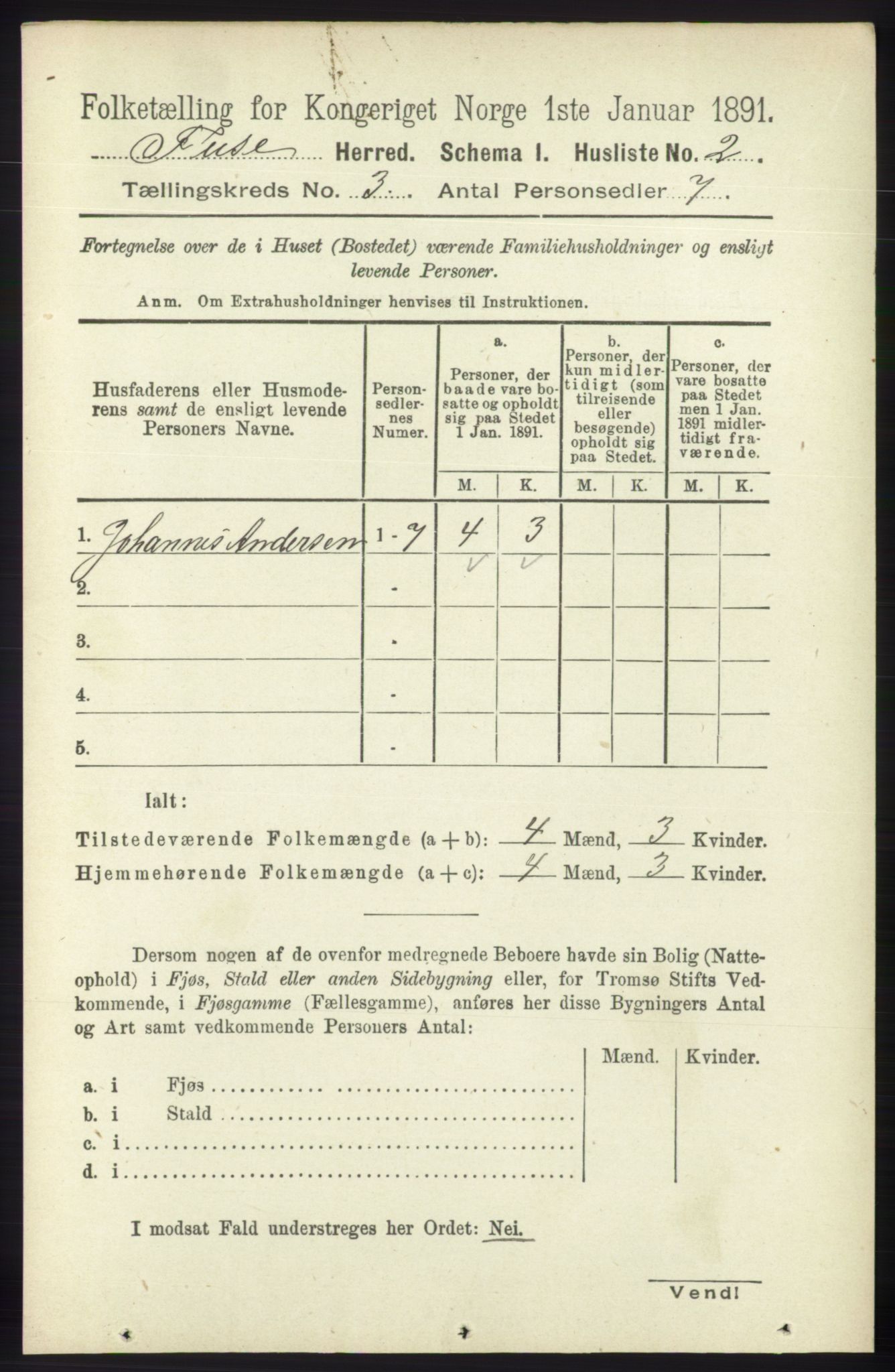 RA, 1891 census for 1241 Fusa, 1891, p. 488