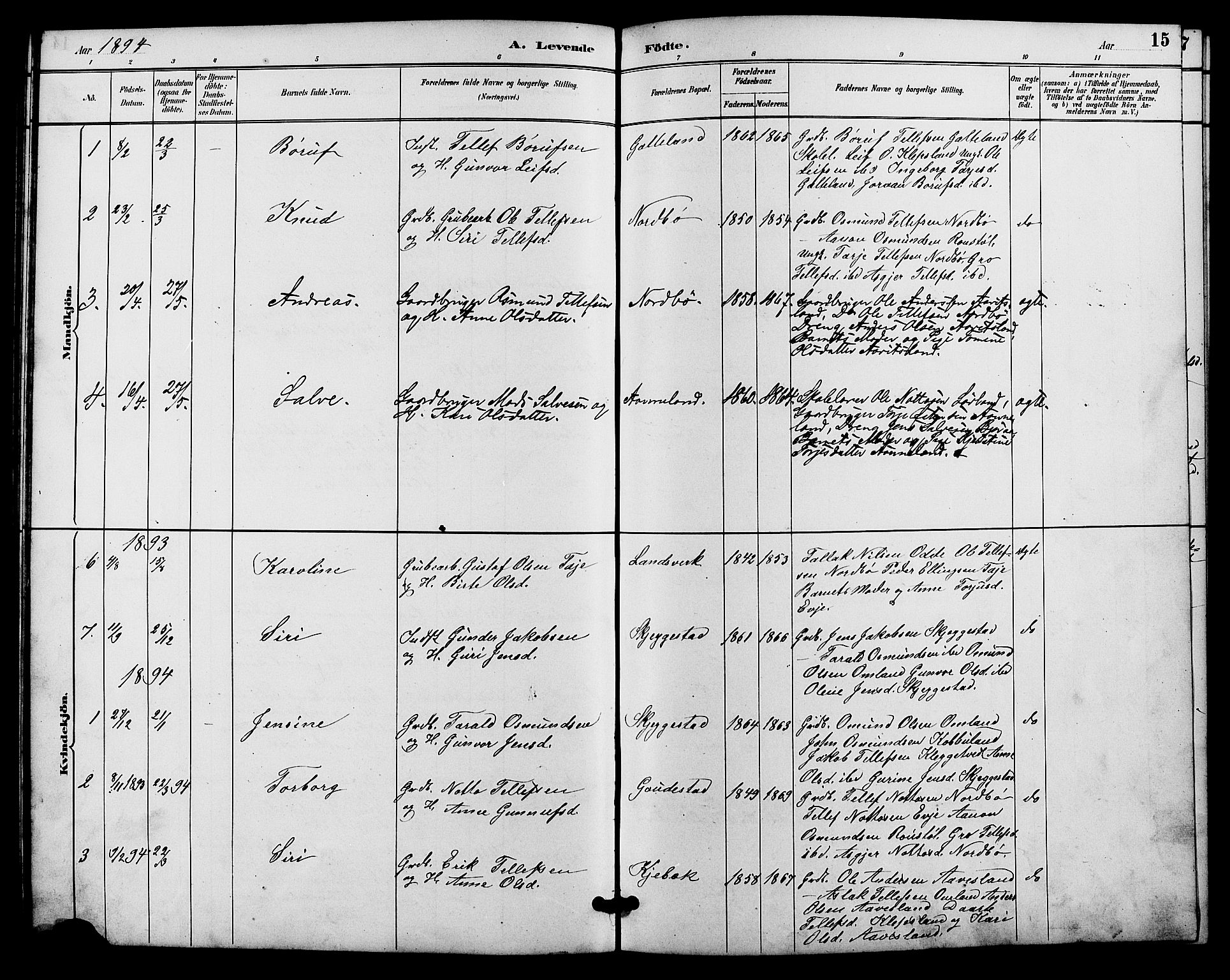 Evje sokneprestkontor, AV/SAK-1111-0008/F/Fb/Fba/L0003: Parish register (copy) no. B 3, 1888-1903, p. 16