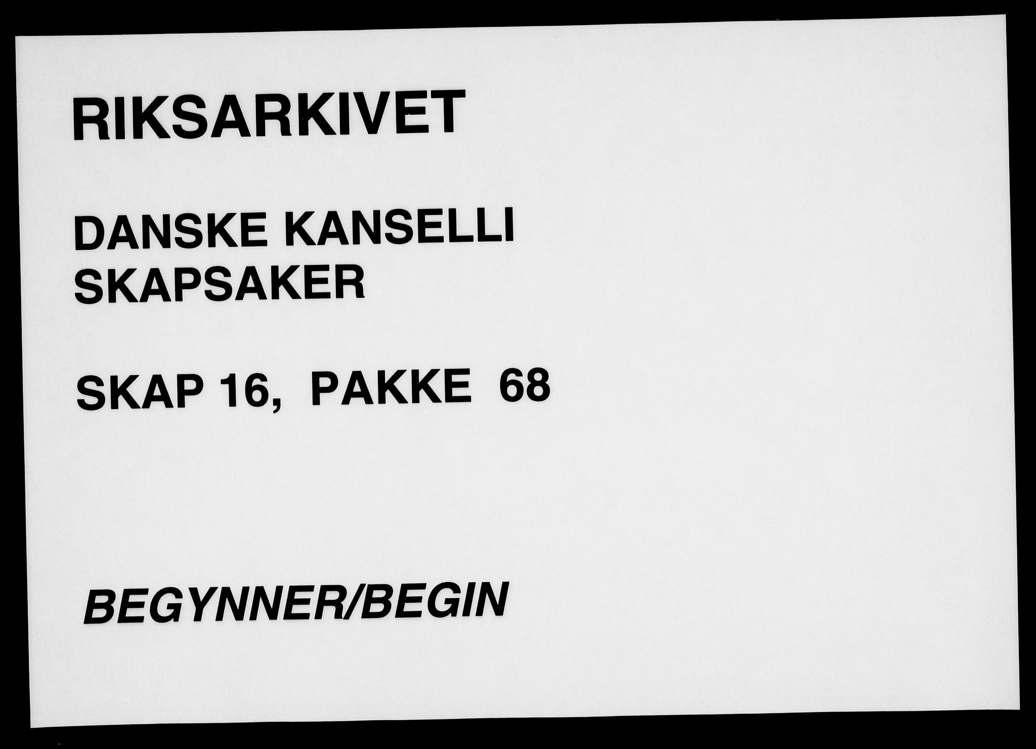 Danske Kanselli, Skapsaker, AV/RA-EA-4061/F/L0124: Skap 16, pakke 65-68, 1785-1800, p. 378