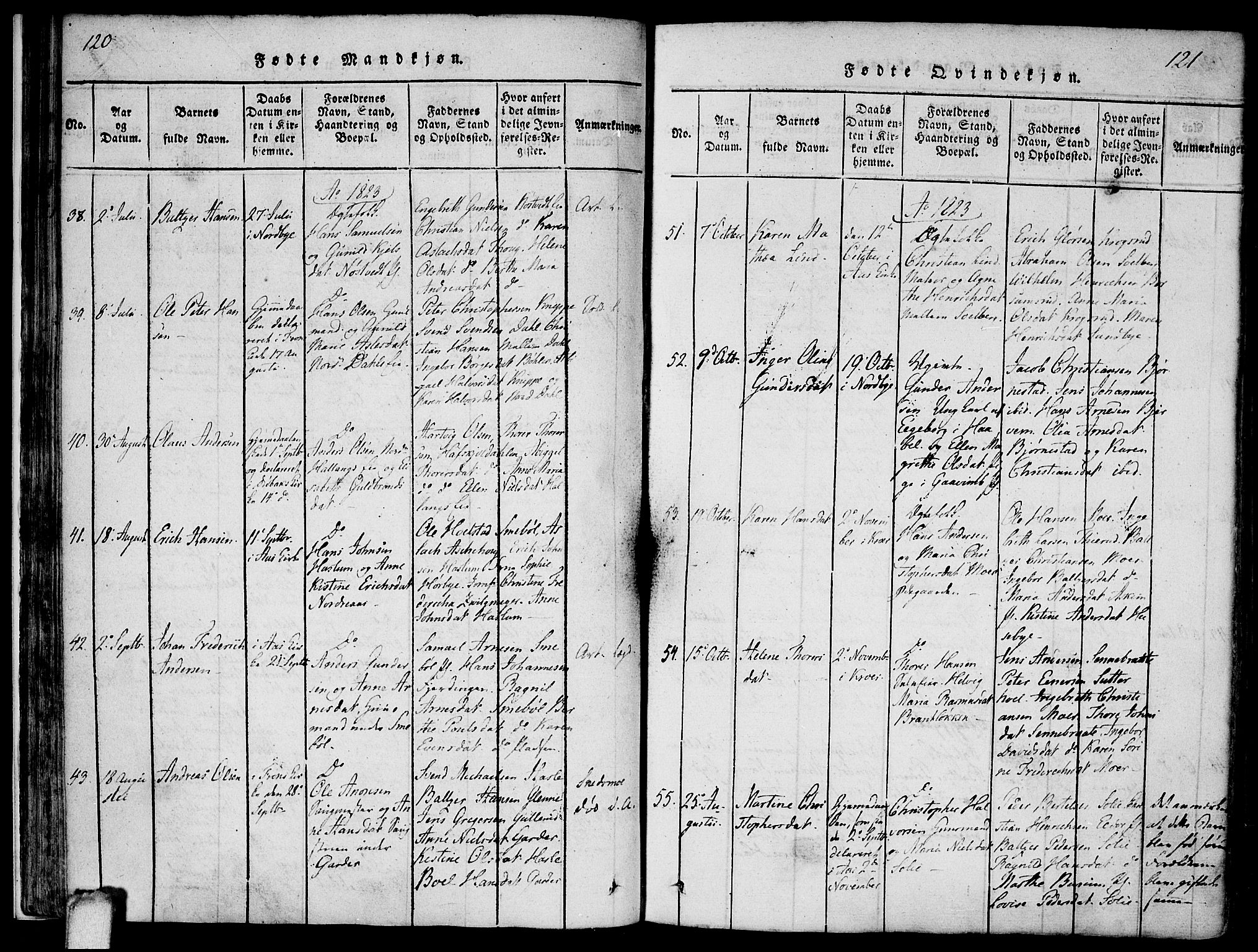 Ås prestekontor Kirkebøker, AV/SAO-A-10894/F/Fa/L0004: Parish register (official) no. I 4, 1818-1826, p. 120-121