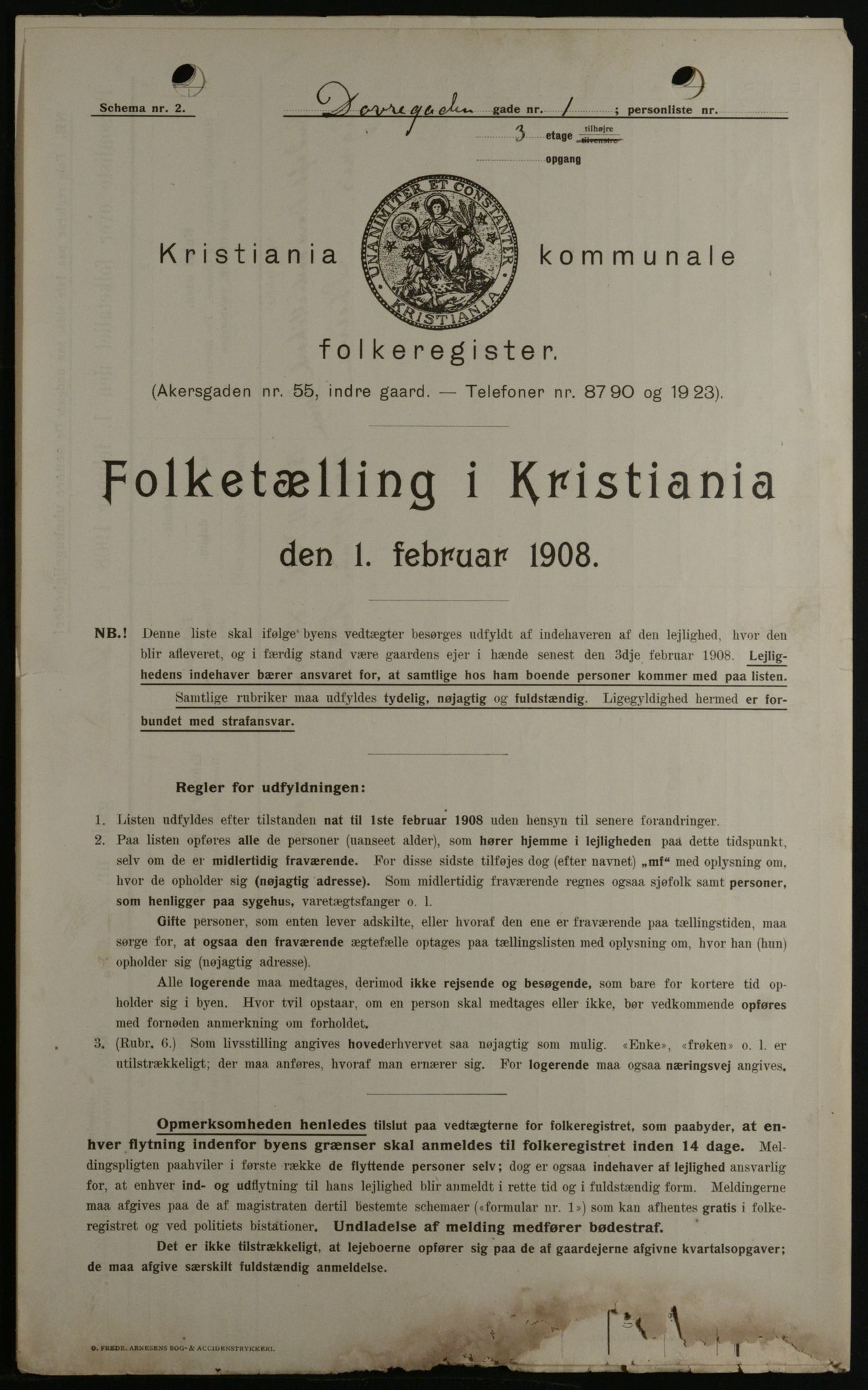 OBA, Municipal Census 1908 for Kristiania, 1908, p. 14927