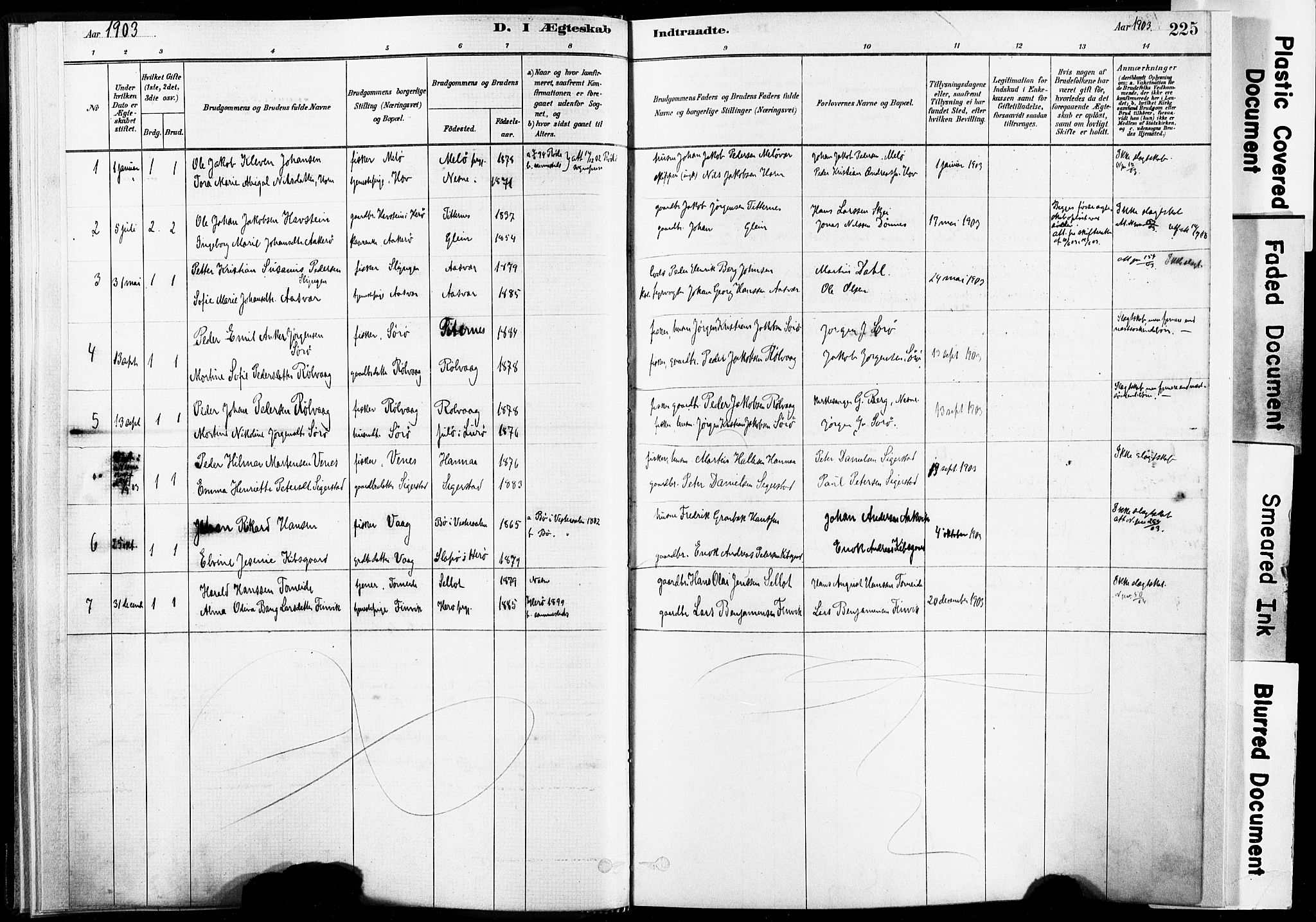 Ministerialprotokoller, klokkerbøker og fødselsregistre - Nordland, AV/SAT-A-1459/835/L0526: Parish register (official) no. 835A03II, 1881-1910, p. 225