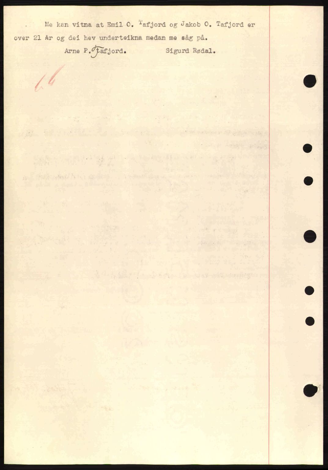 Nordre Sunnmøre sorenskriveri, SAT/A-0006/1/2/2C/2Ca: Mortgage book no. A11, 1941-1941, Diary no: : 932/1941