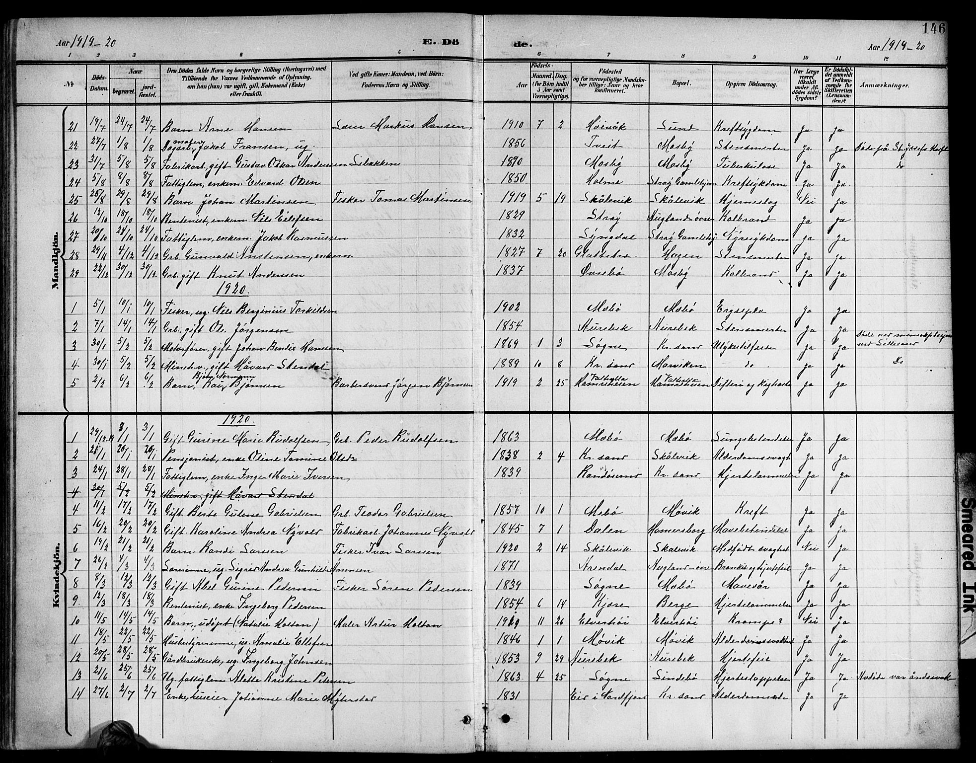 Oddernes sokneprestkontor, AV/SAK-1111-0033/F/Fb/Fba/L0009: Parish register (copy) no. B 9, 1899-1923, p. 146