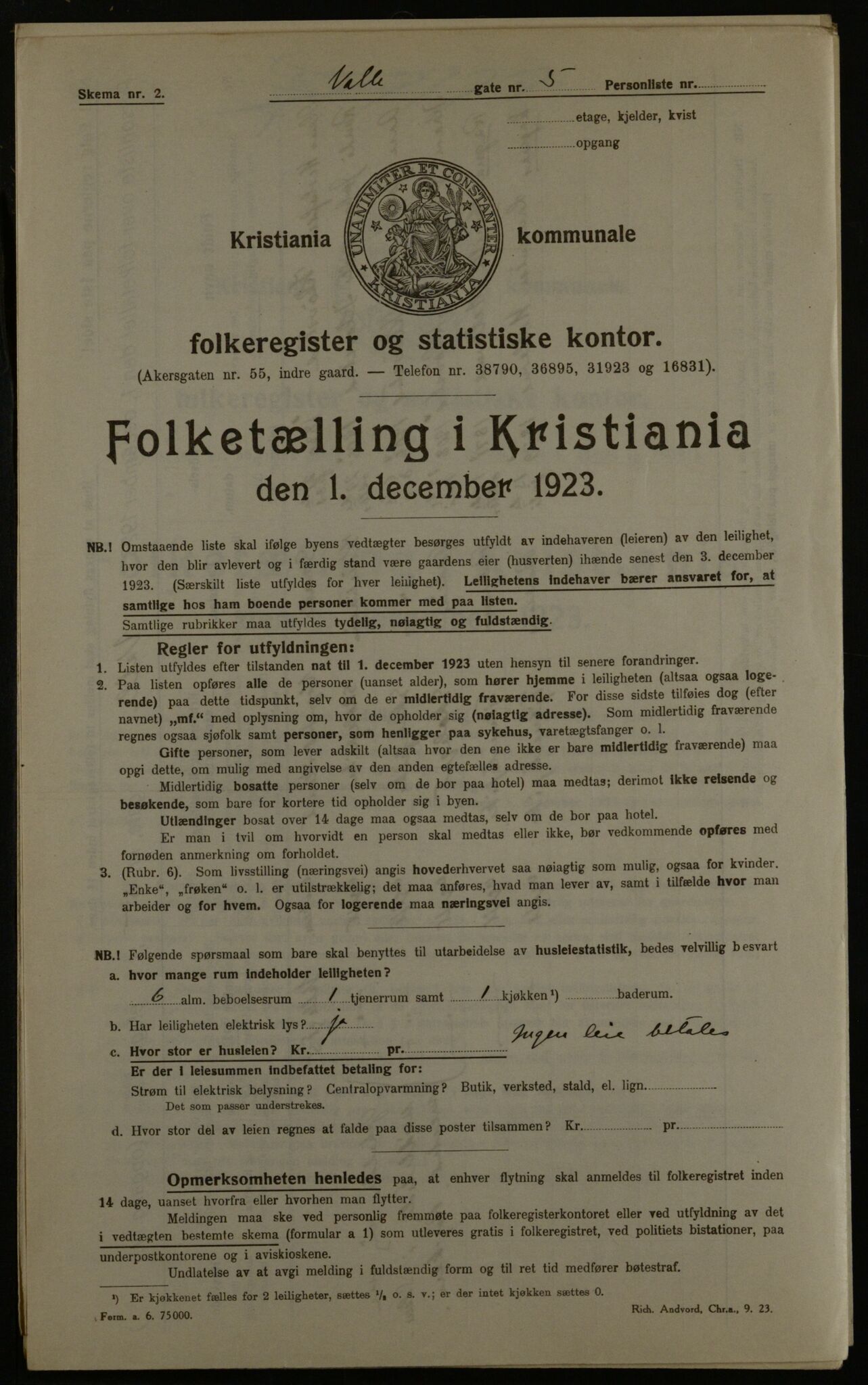 OBA, Municipal Census 1923 for Kristiania, 1923, p. 134663