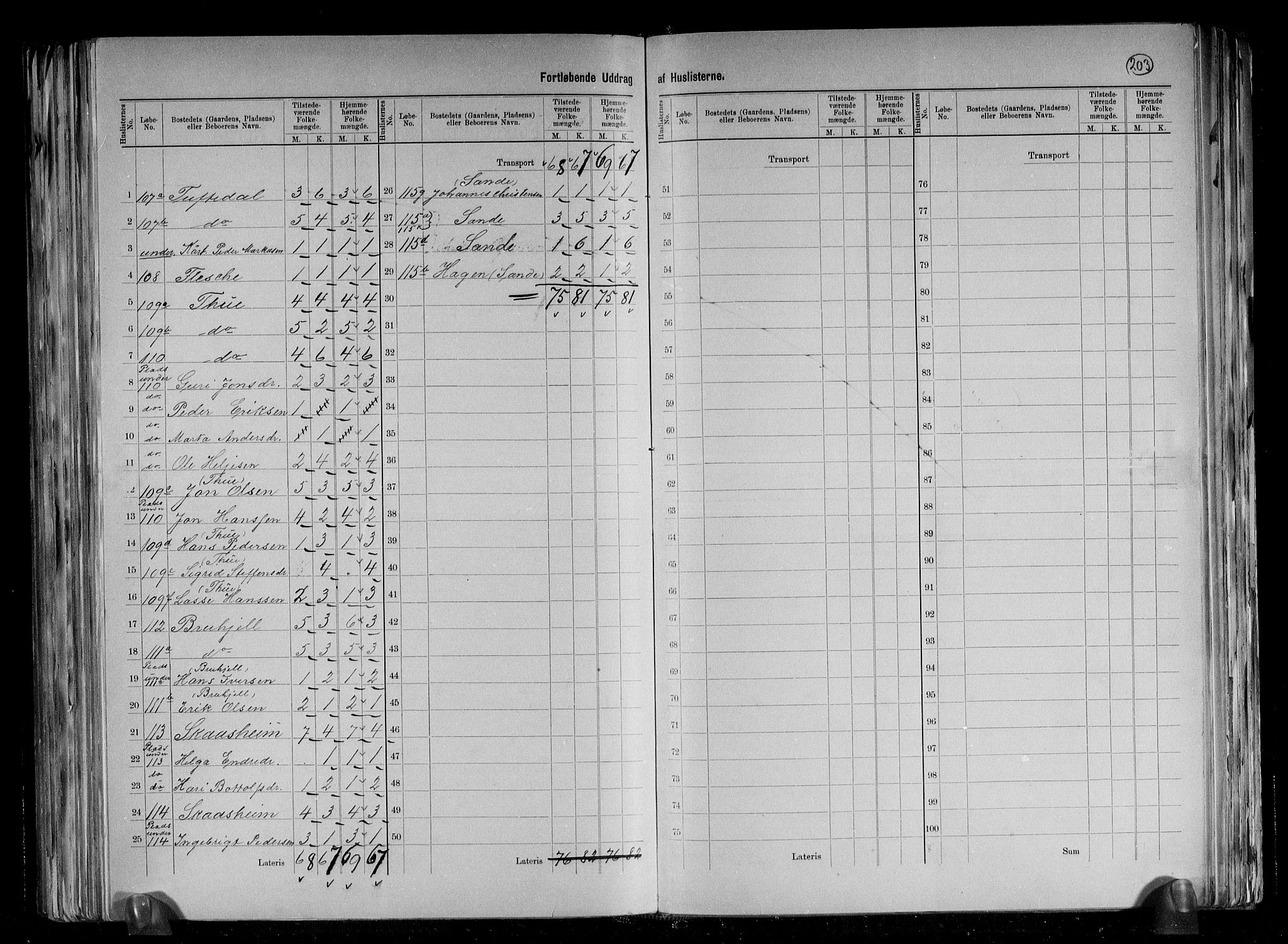 RA, 1891 census for 1418 Balestrand, 1891, p. 6