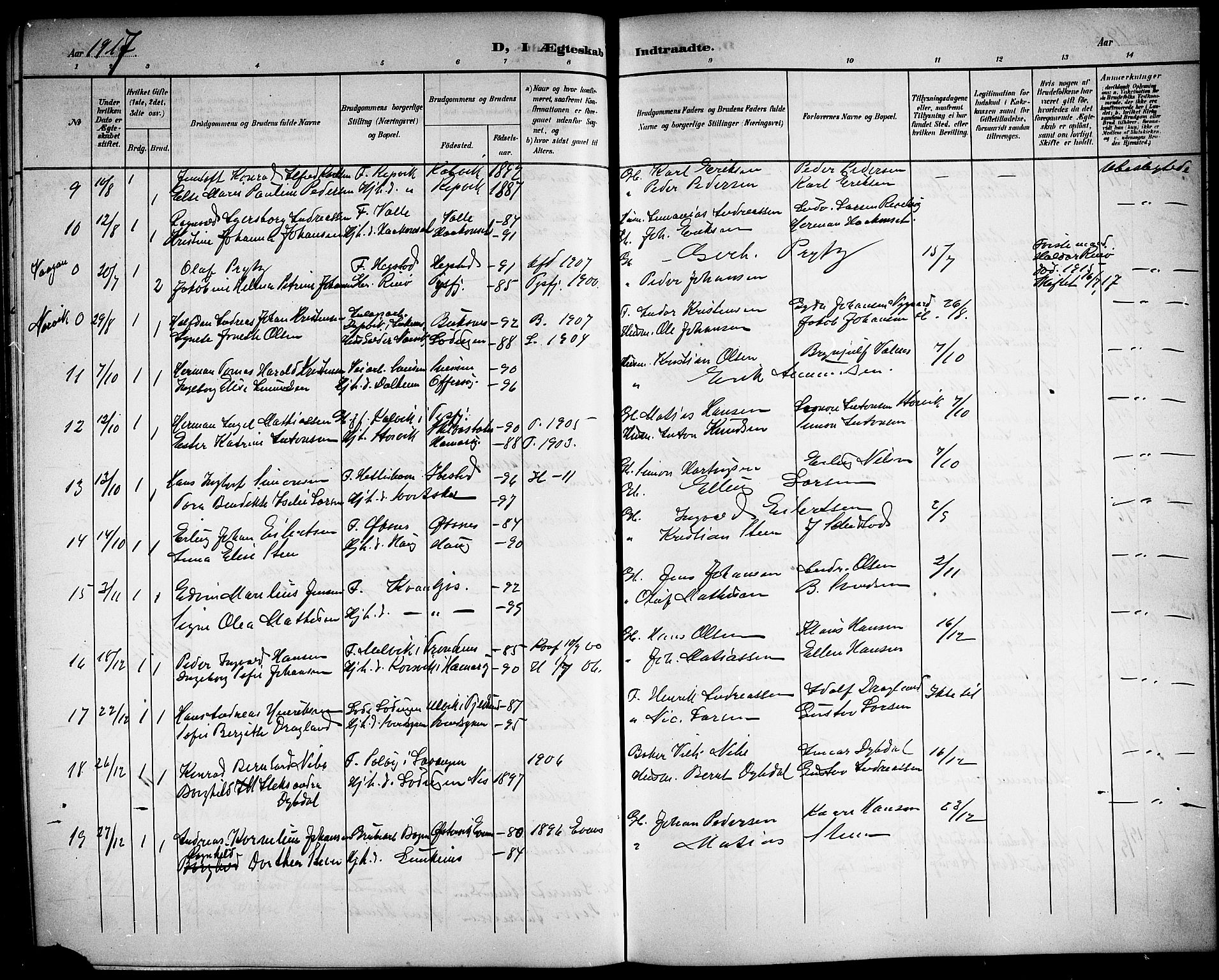 Ministerialprotokoller, klokkerbøker og fødselsregistre - Nordland, SAT/A-1459/872/L1048: Parish register (copy) no. 872C04, 1898-1919