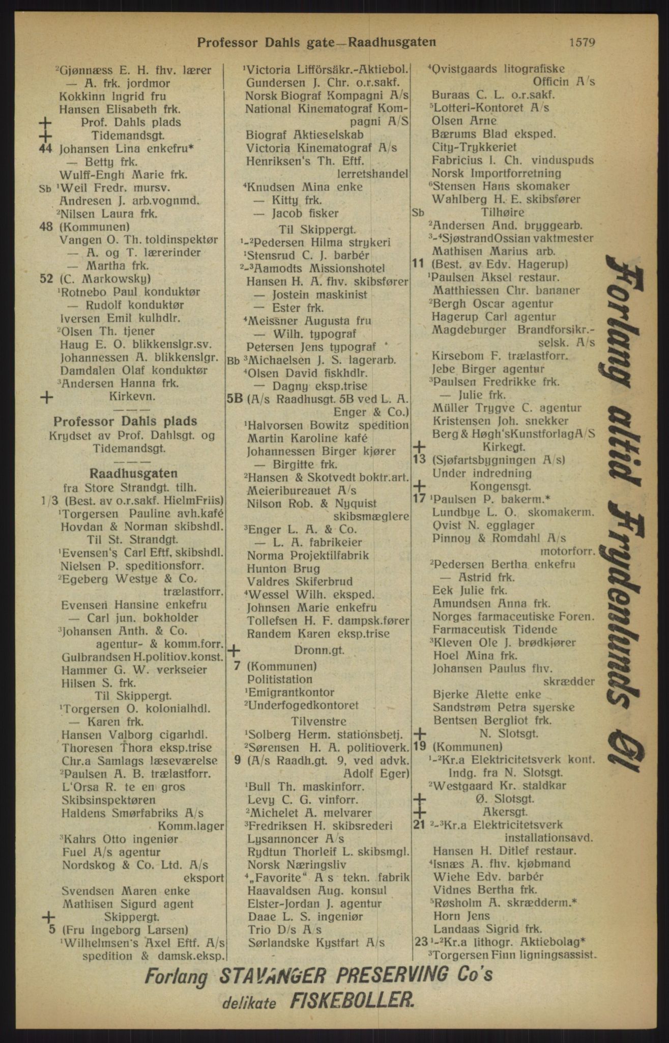 Kristiania/Oslo adressebok, PUBL/-, 1915, p. 1579