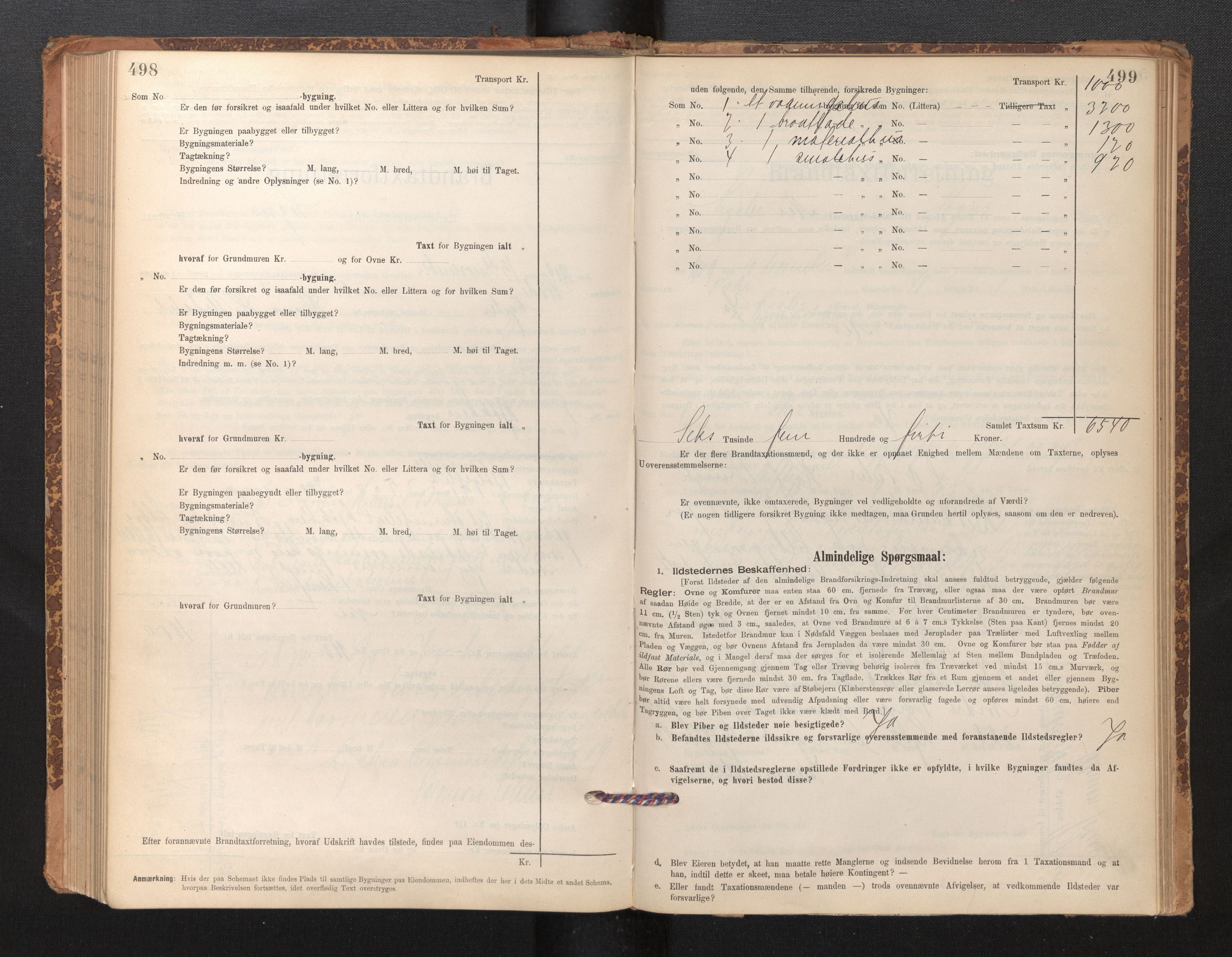 Lensmannen i Luster, AV/SAB-A-29301/0012/L0007: Branntakstprotokoll, skjematakst, 1895-1935, p. 498-499