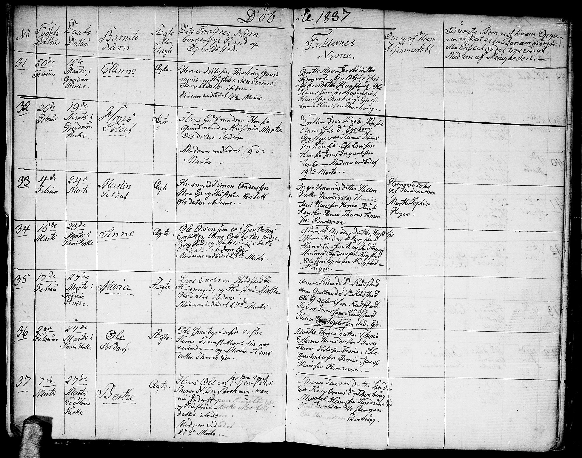 Gjerdrum prestekontor Kirkebøker, AV/SAO-A-10412b/G/Ga/L0002: Parish register (copy) no. I 2, 1836-1850, p. 6