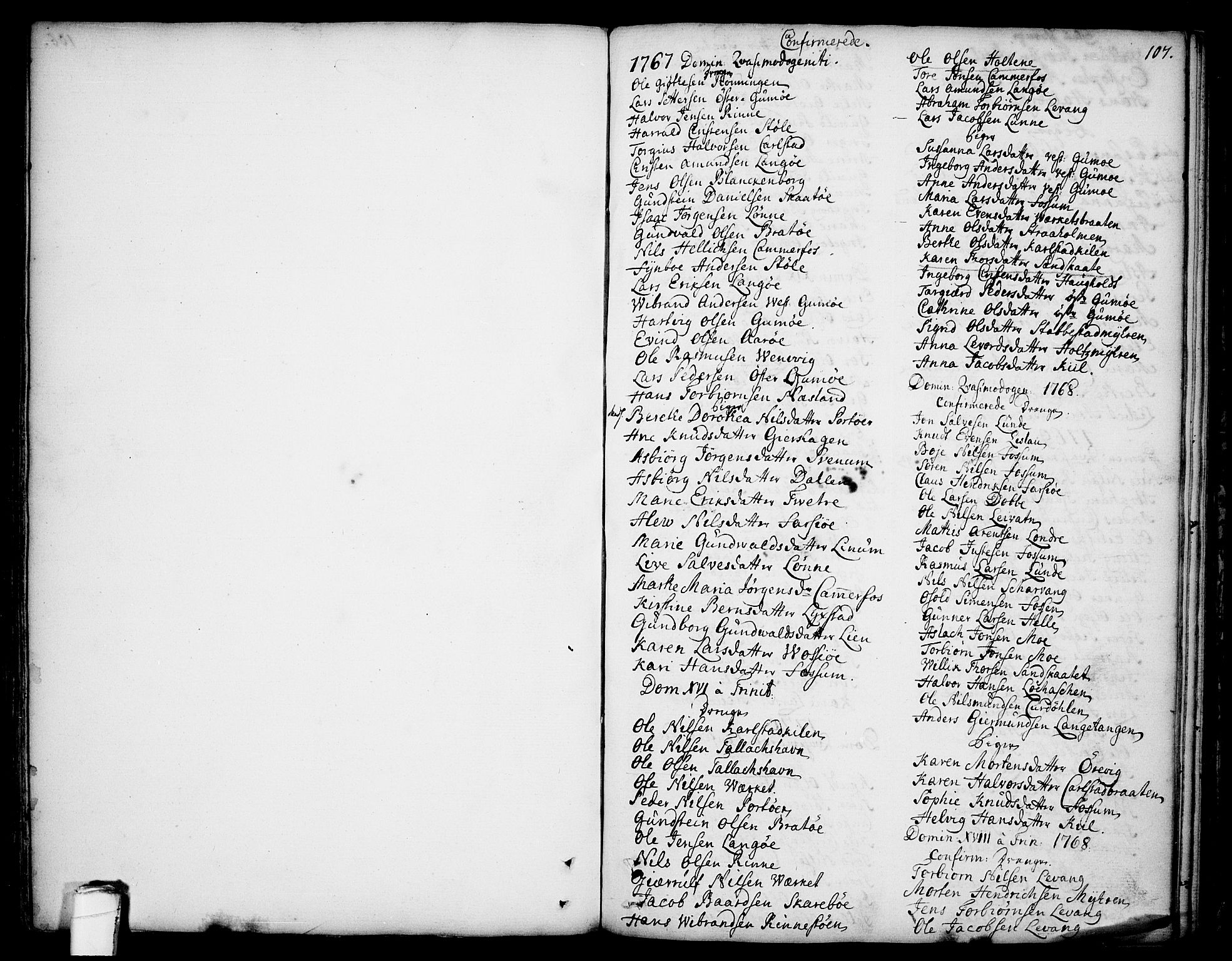 Sannidal kirkebøker, SAKO/A-296/F/Fa/L0002: Parish register (official) no. 2, 1767-1802, p. 107