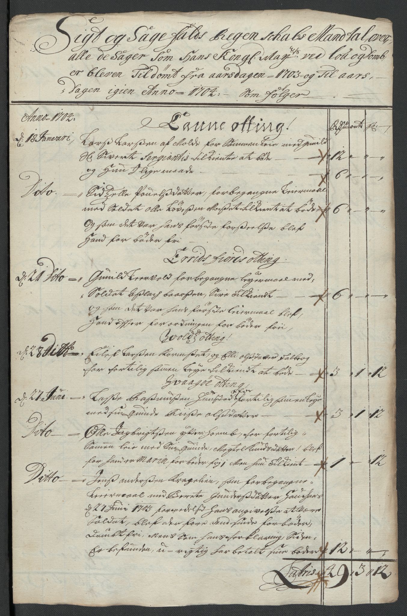 Rentekammeret inntil 1814, Reviderte regnskaper, Fogderegnskap, RA/EA-4092/R55/L3656: Fogderegnskap Romsdal, 1703-1705, p. 237