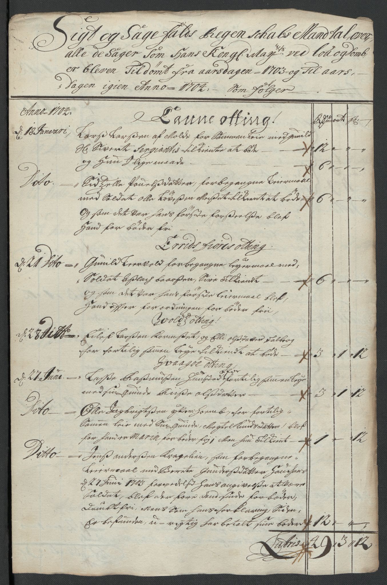 Rentekammeret inntil 1814, Reviderte regnskaper, Fogderegnskap, AV/RA-EA-4092/R55/L3656: Fogderegnskap Romsdal, 1703-1705, p. 237