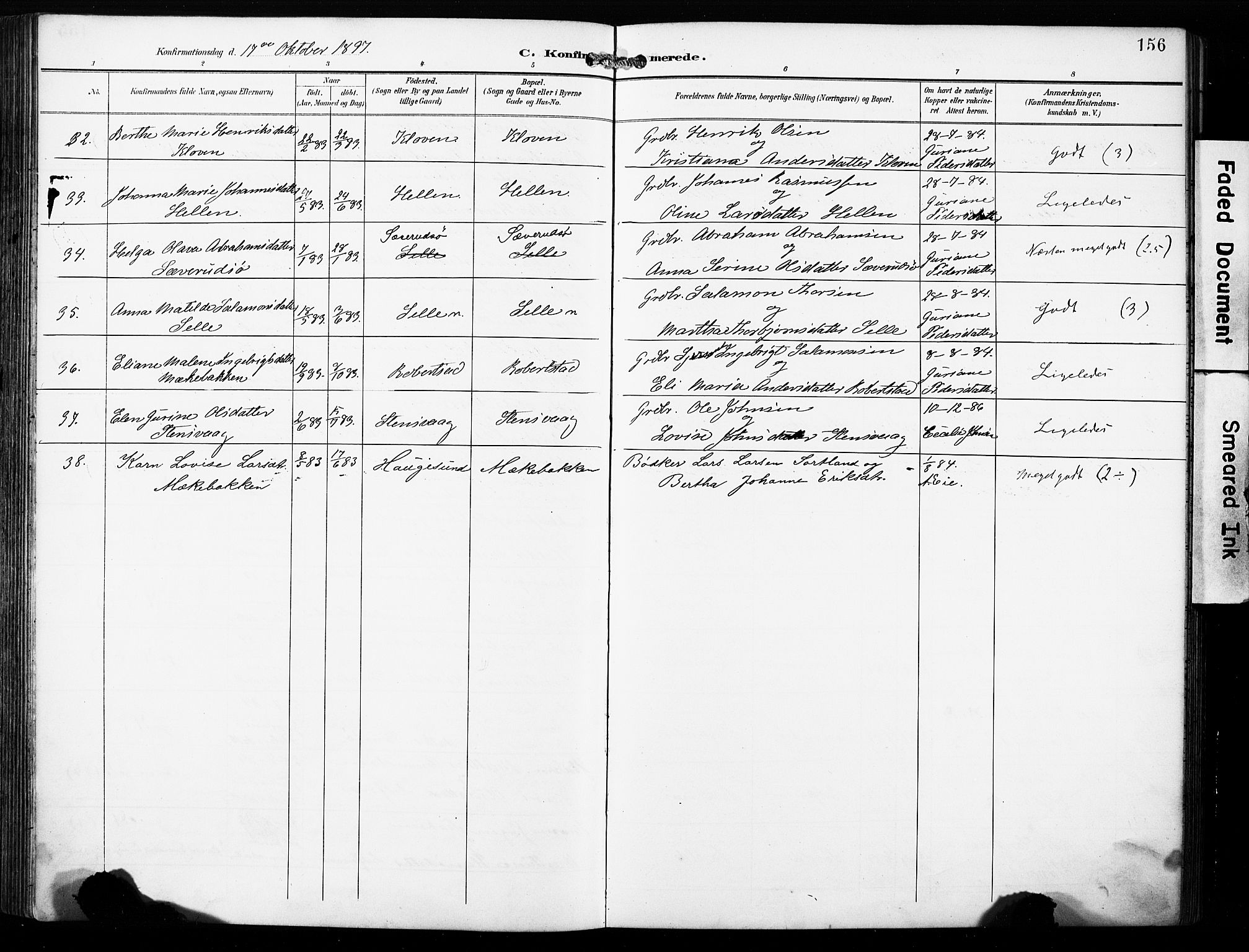 Finnås sokneprestembete, SAB/A-99925/H/Ha/Haa/Haac/L0002: Parish register (official) no. C 2, 1895-1904, p. 156