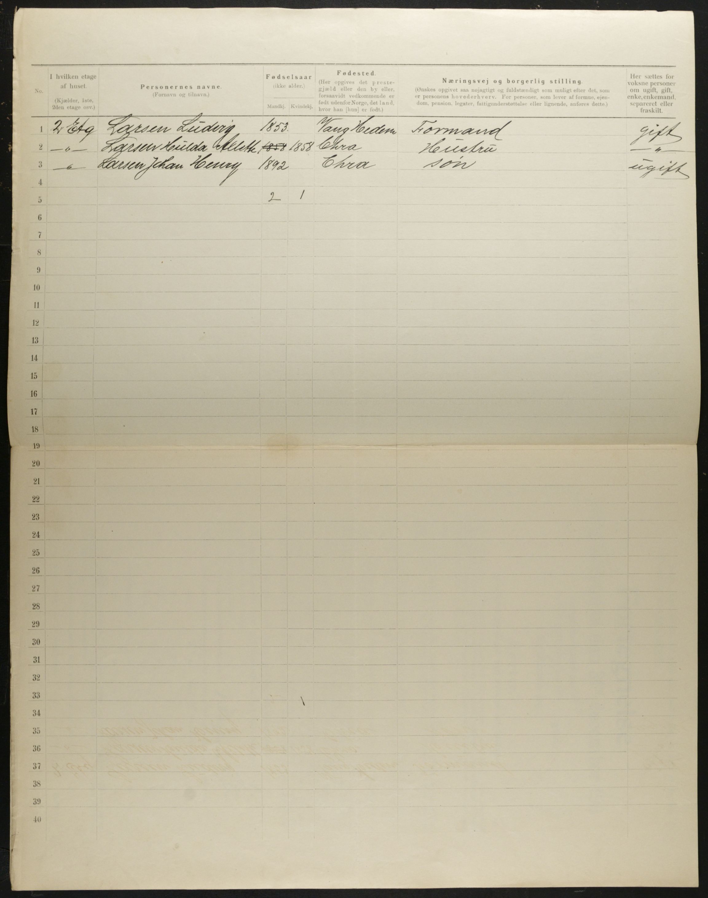 OBA, Municipal Census 1901 for Kristiania, 1901, p. 911