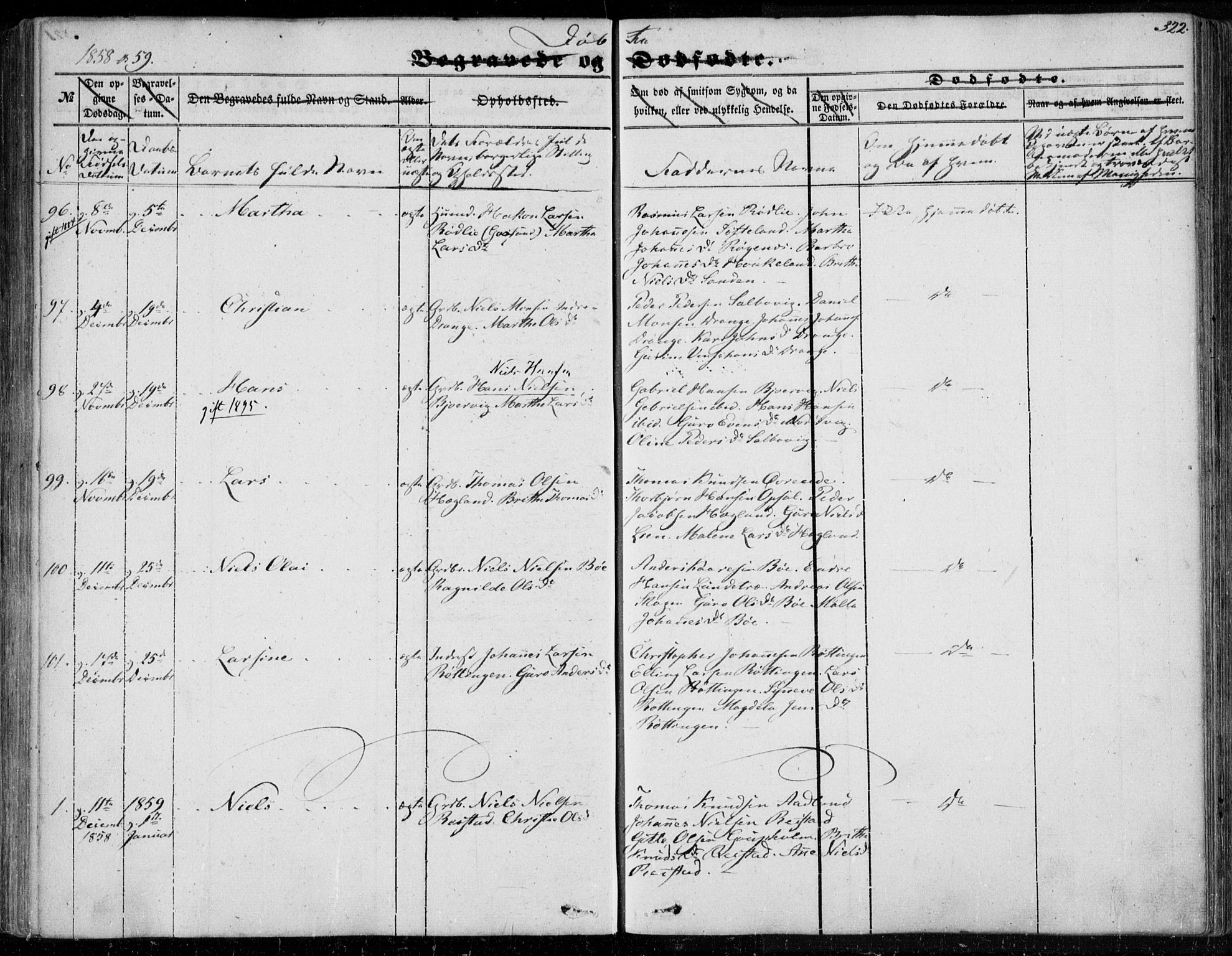 Os sokneprestembete, SAB/A-99929: Parish register (official) no. A 16, 1851-1859, p. 322