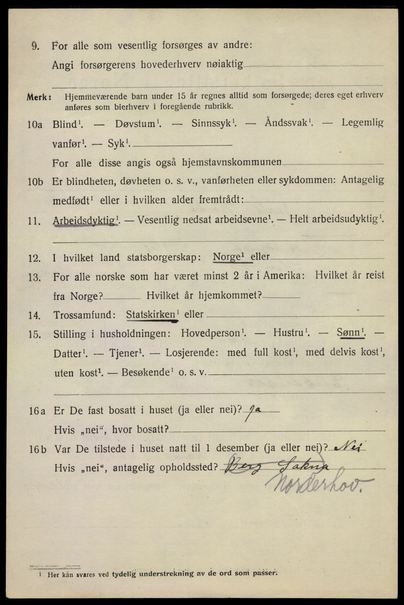 SAKO, 1920 census for Hønefoss, 1920, p. 2397