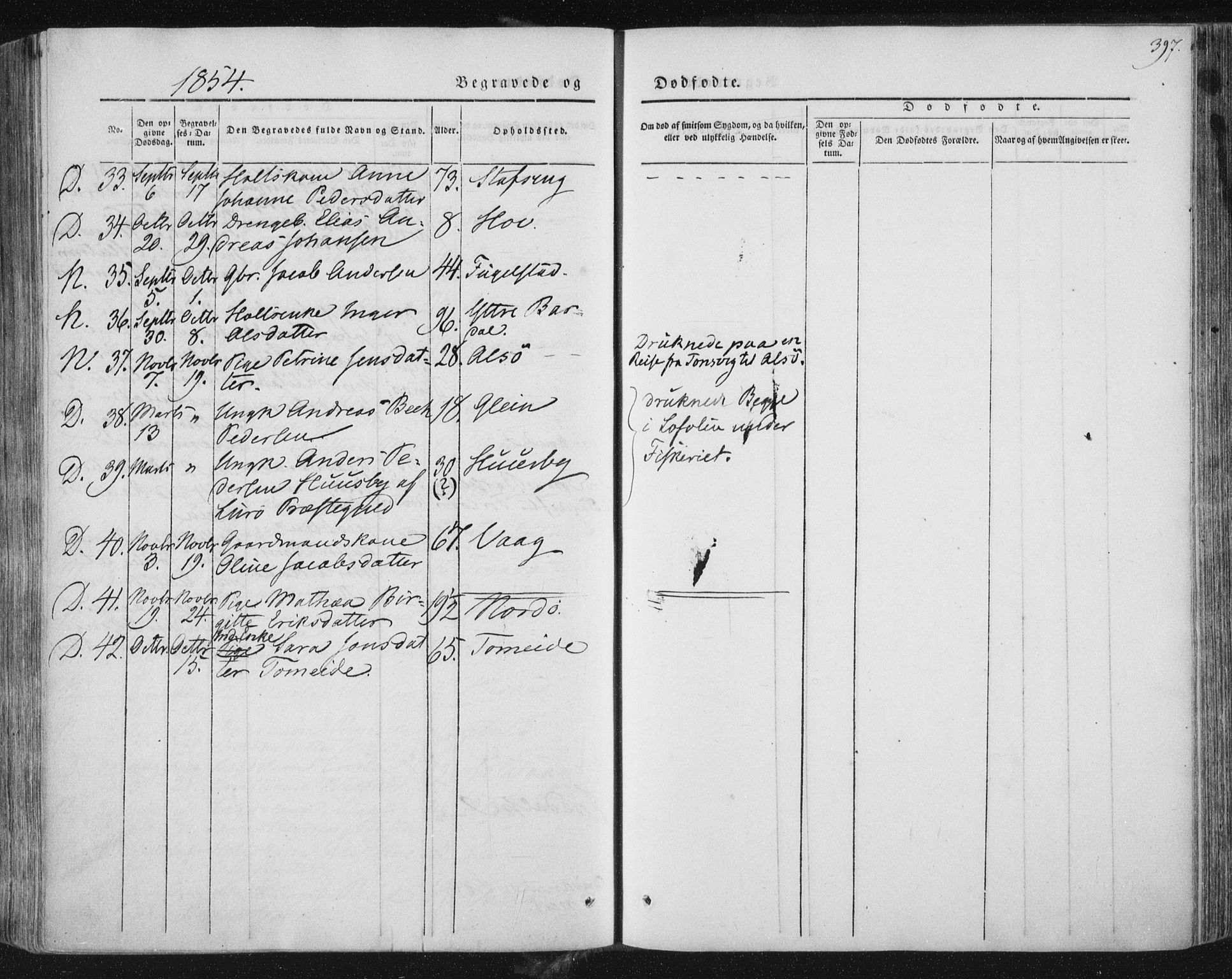 Ministerialprotokoller, klokkerbøker og fødselsregistre - Nordland, AV/SAT-A-1459/838/L0549: Parish register (official) no. 838A07, 1840-1854, p. 397