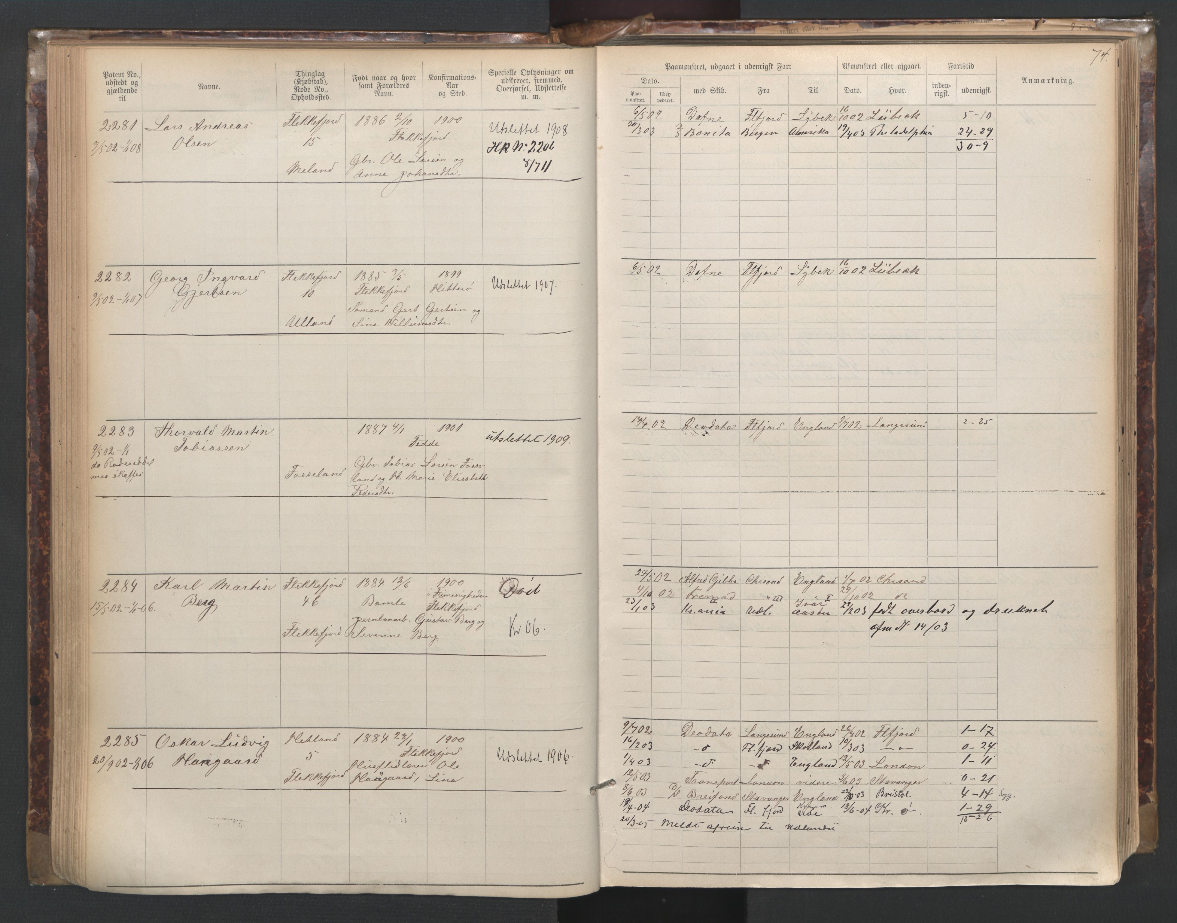 Flekkefjord mønstringskrets, SAK/2031-0018/F/Fa/L0003: Annotasjonsrulle nr 1921-2963 med register, N-3, 1892-1948, p. 105