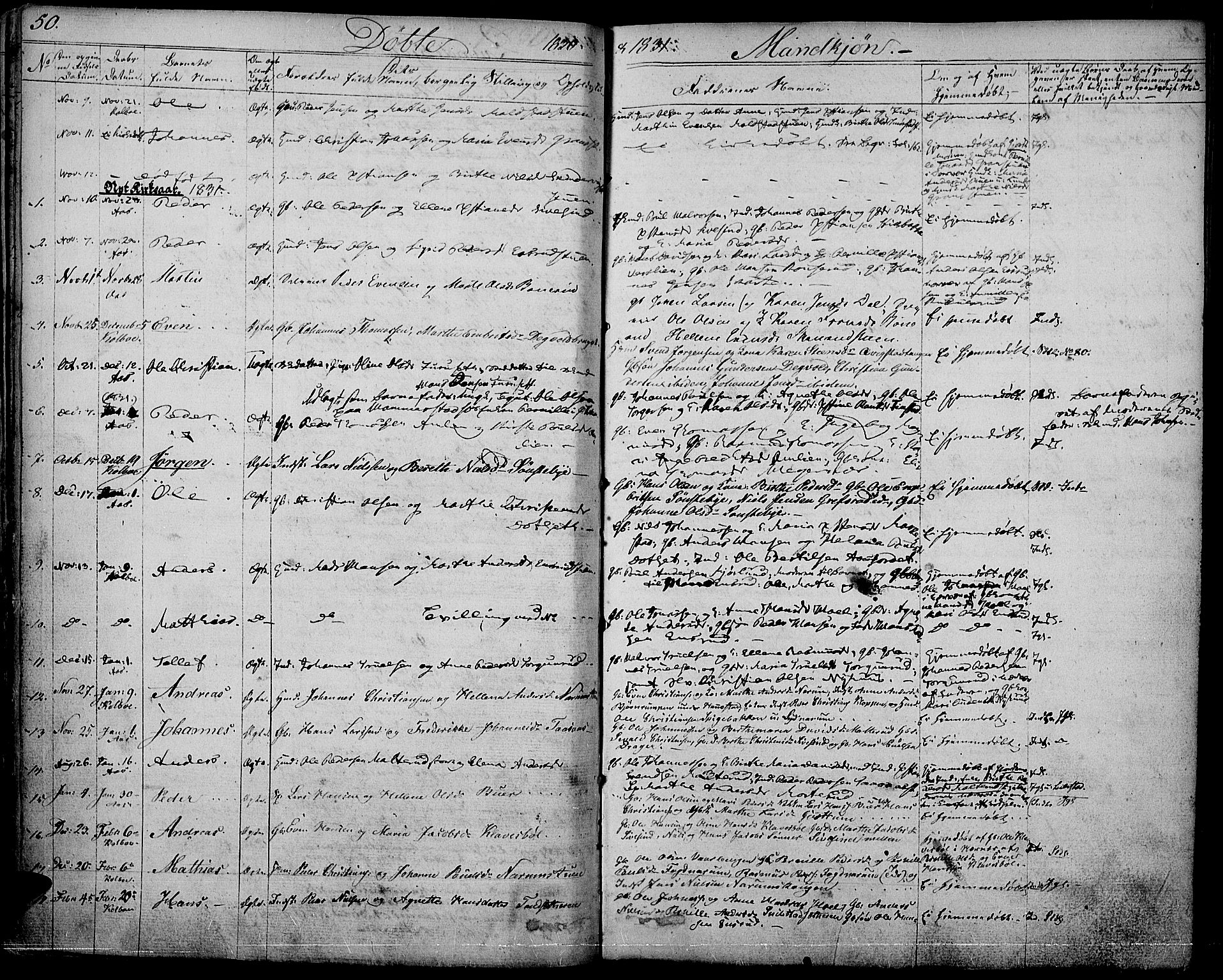 Vestre Toten prestekontor, SAH/PREST-108/H/Ha/Haa/L0002: Parish register (official) no. 2, 1825-1837, p. 50