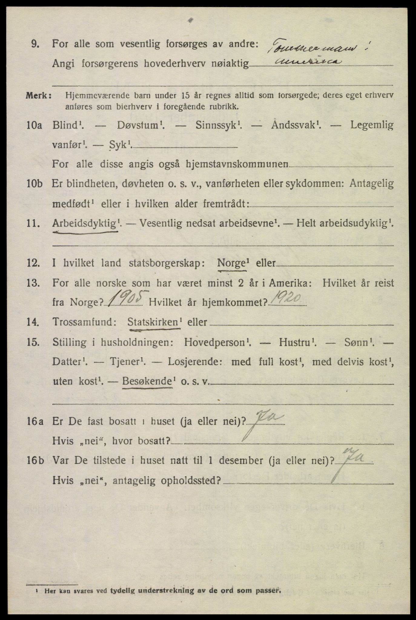 SAK, 1920 census for Sør-Audnedal, 1920, p. 6694