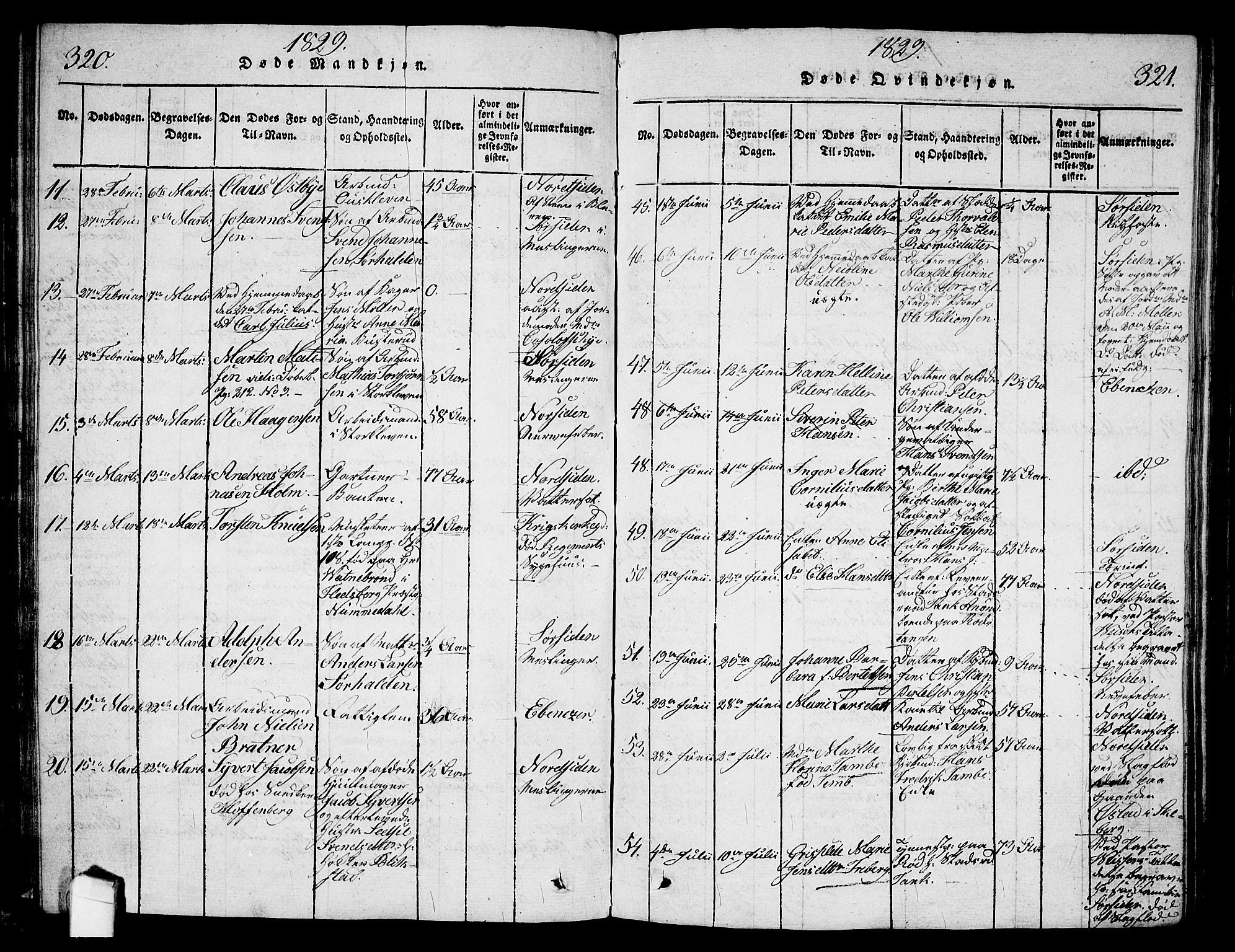 Halden prestekontor Kirkebøker, AV/SAO-A-10909/G/Ga/L0001: Parish register (copy) no. 1, 1815-1833, p. 320-321