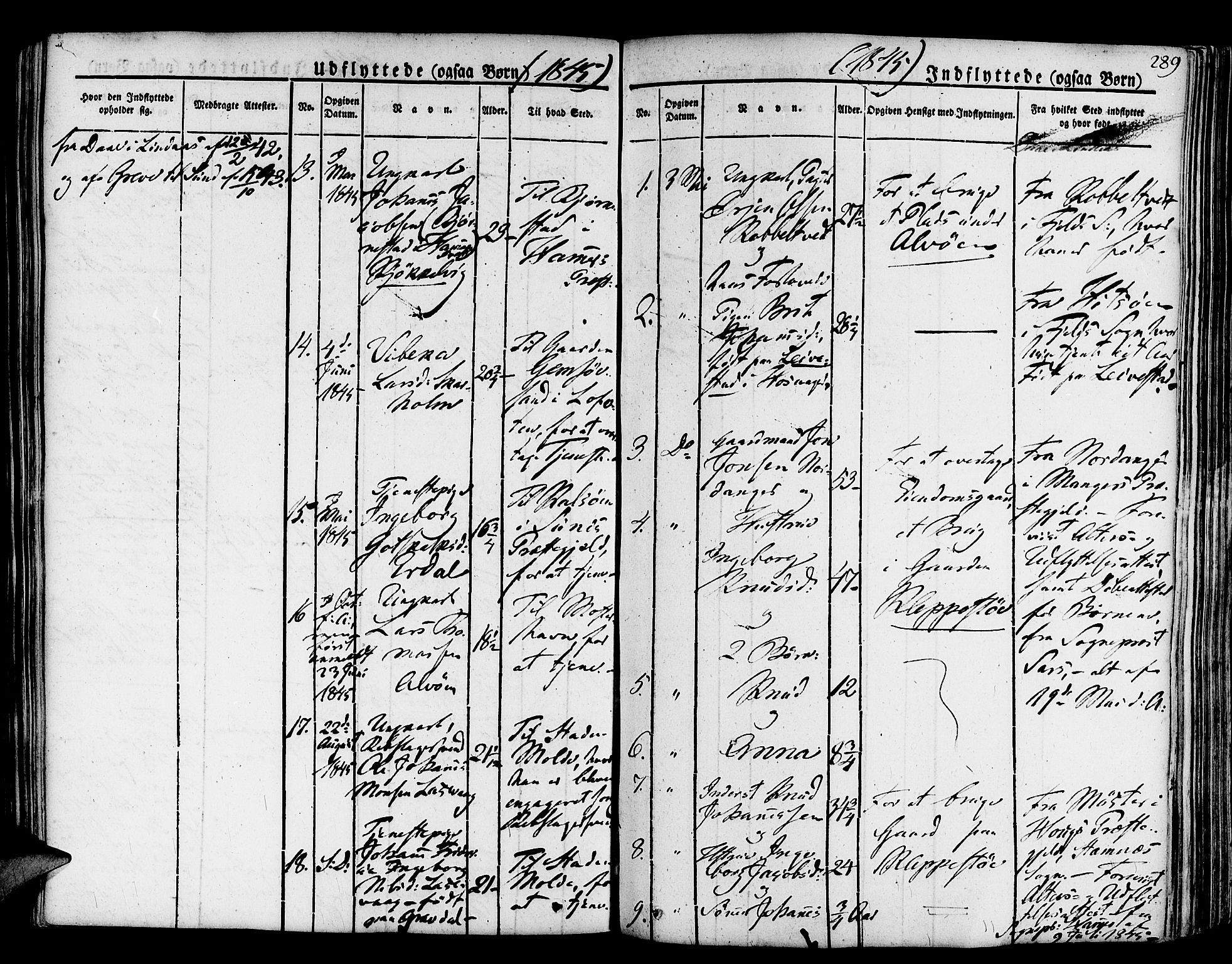 Askøy Sokneprestembete, AV/SAB-A-74101/H/Ha/Haa/Haaa/L0004: Parish register (official) no. A 4, 1825-1845, p. 289