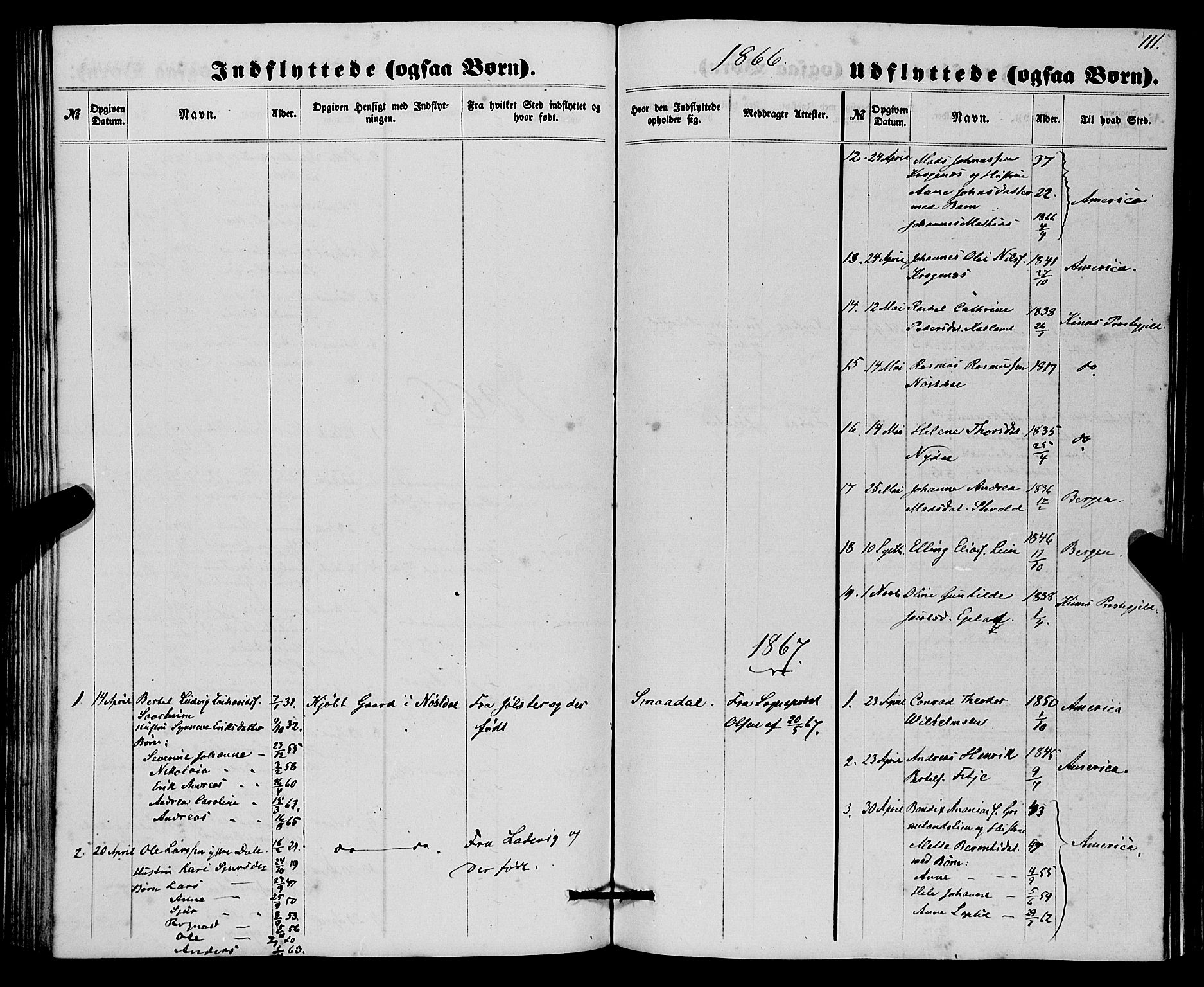 Førde sokneprestembete, SAB/A-79901/H/Haa/Haaa/L0010: Parish register (official) no. A 10, 1861-1876, p. 111