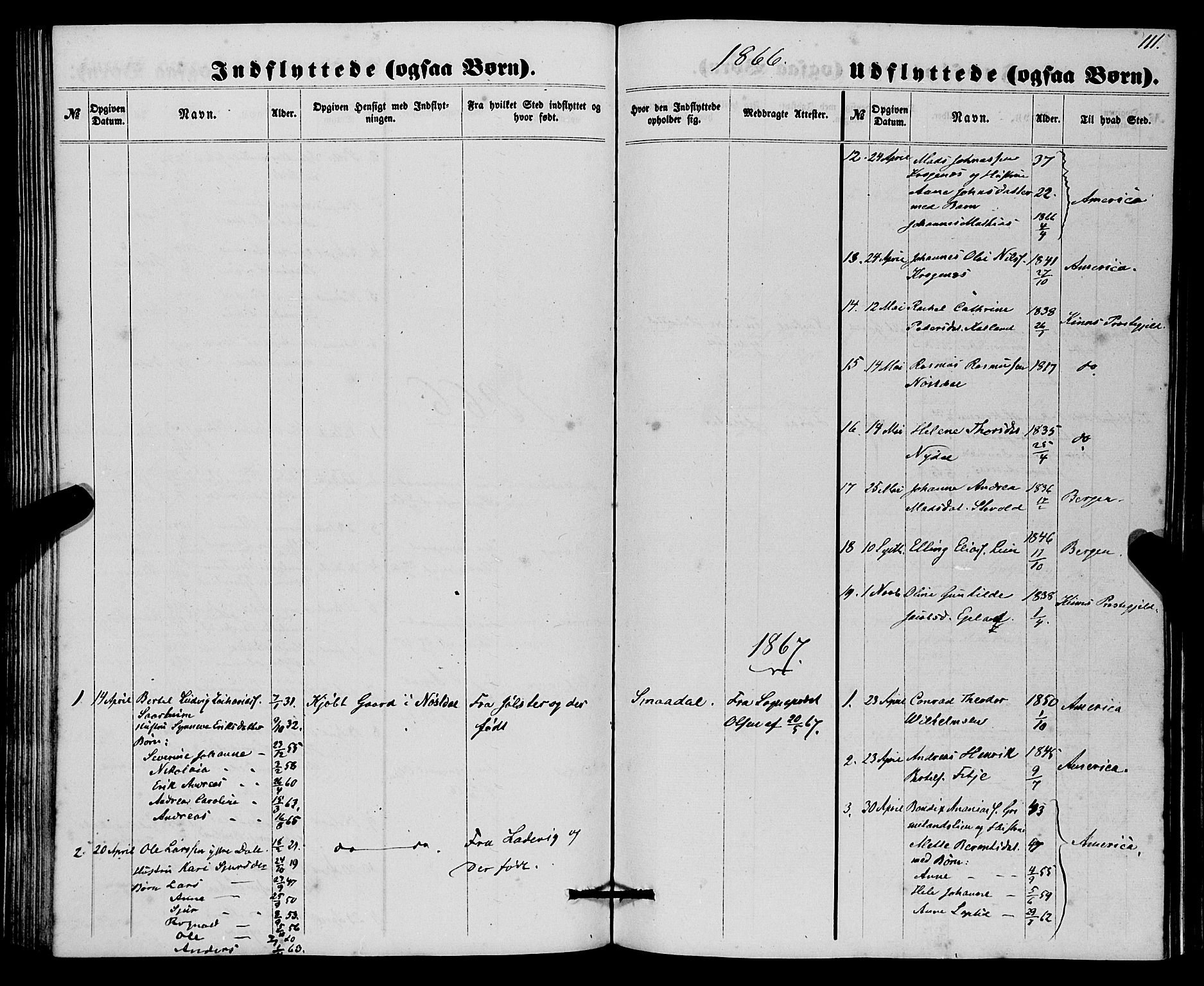 Førde sokneprestembete, AV/SAB-A-79901/H/Haa/Haaa/L0010: Parish register (official) no. A 10, 1861-1876, p. 111
