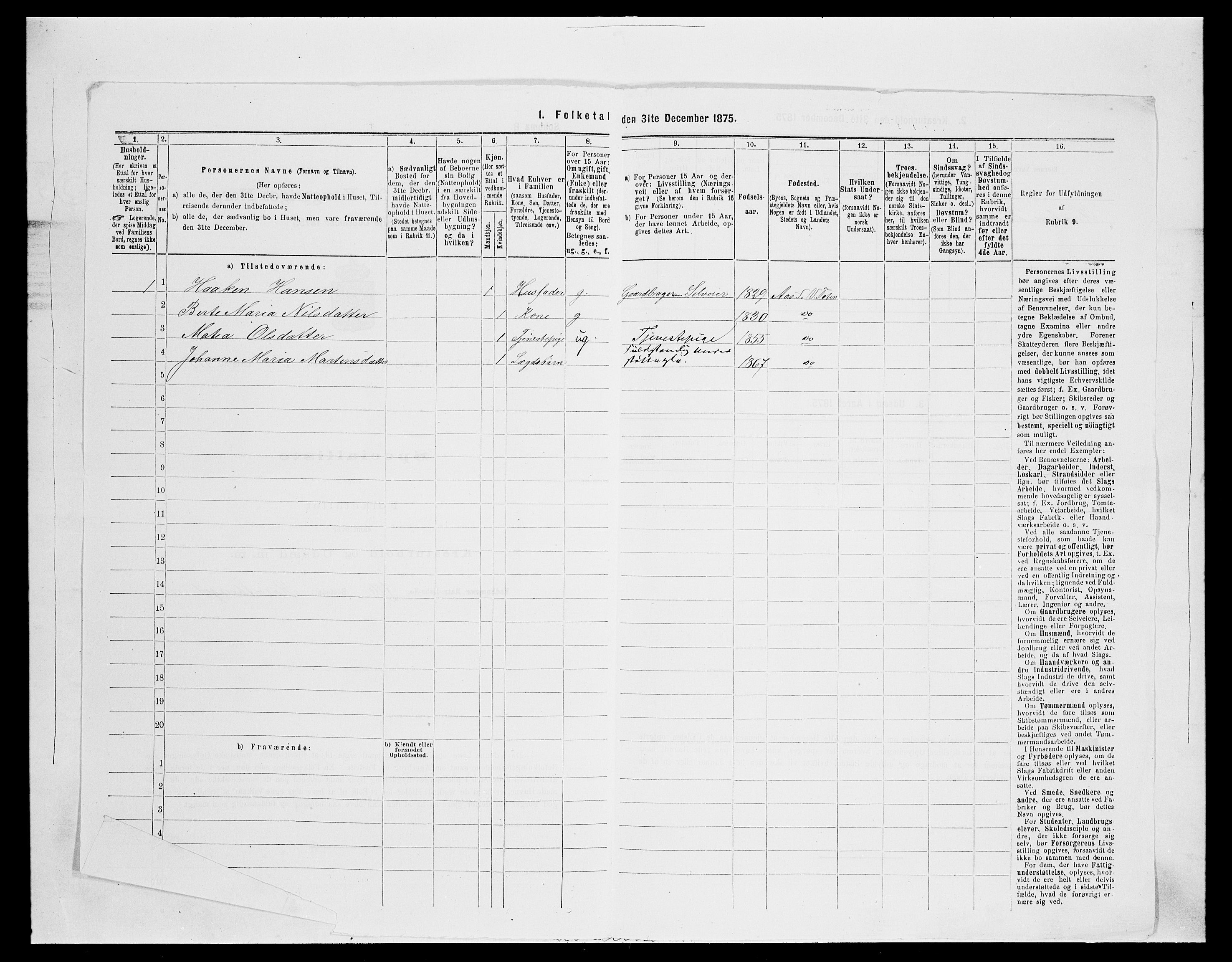 SAH, 1875 census for 0529P Vestre Toten, 1875, p. 1143