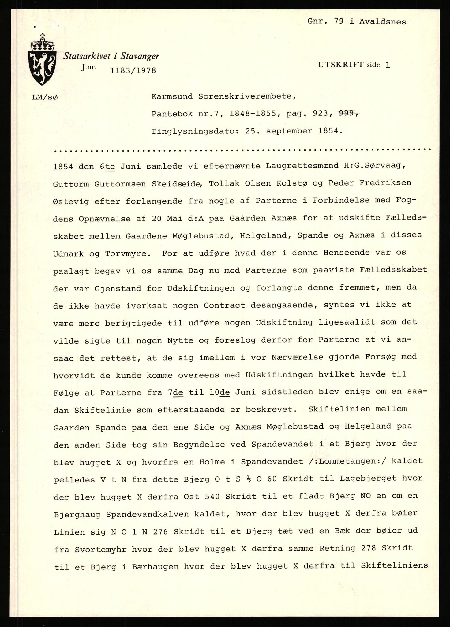 Statsarkivet i Stavanger, AV/SAST-A-101971/03/Y/Yj/L0001: Avskrifter sortert etter gårdsnavn: Abeland - Alvs-Eike, 1750-1930, p. 256