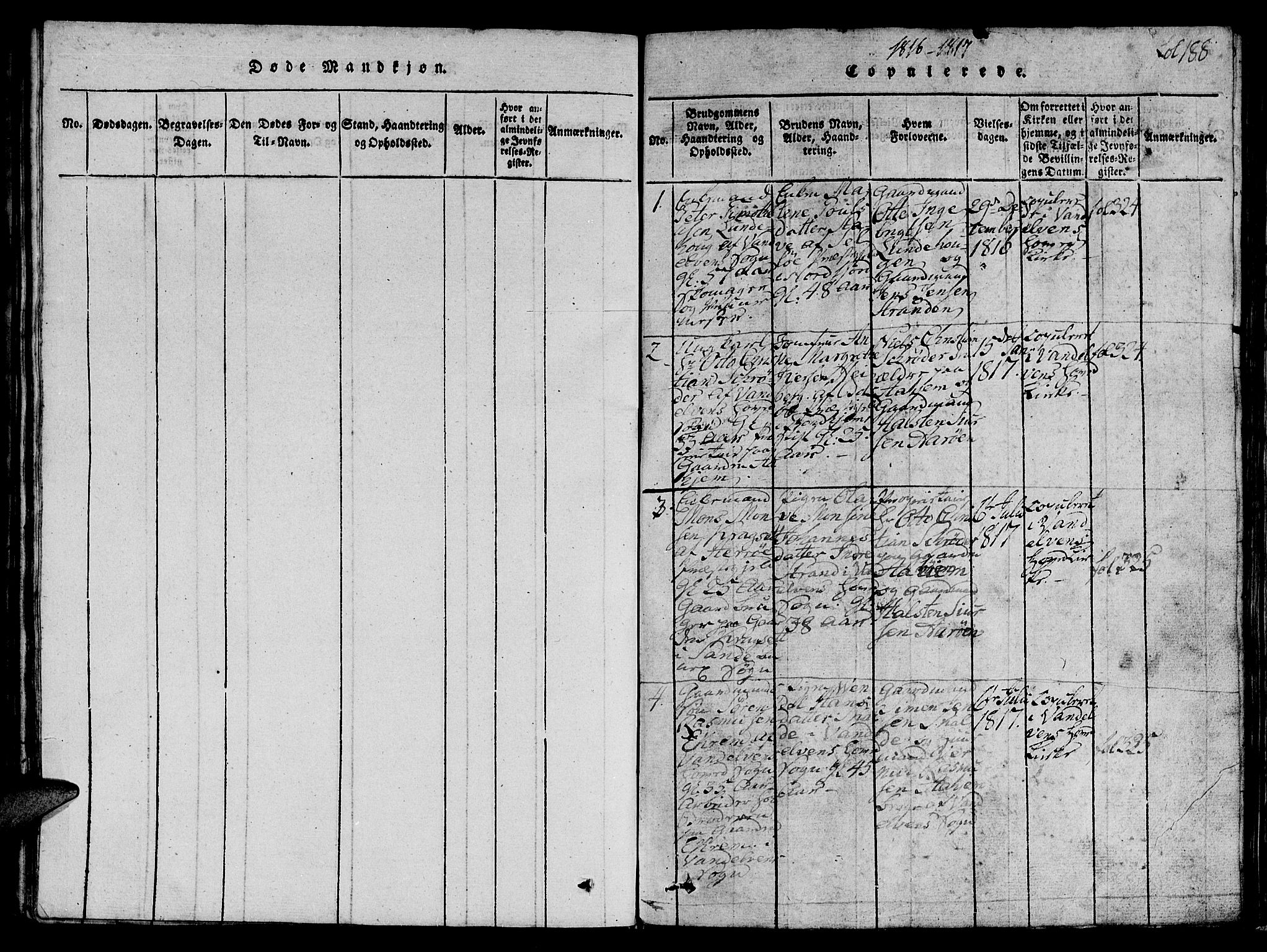 Ministerialprotokoller, klokkerbøker og fødselsregistre - Møre og Romsdal, SAT/A-1454/501/L0004: Parish register (official) no. 501A04, 1816-1831, p. 188