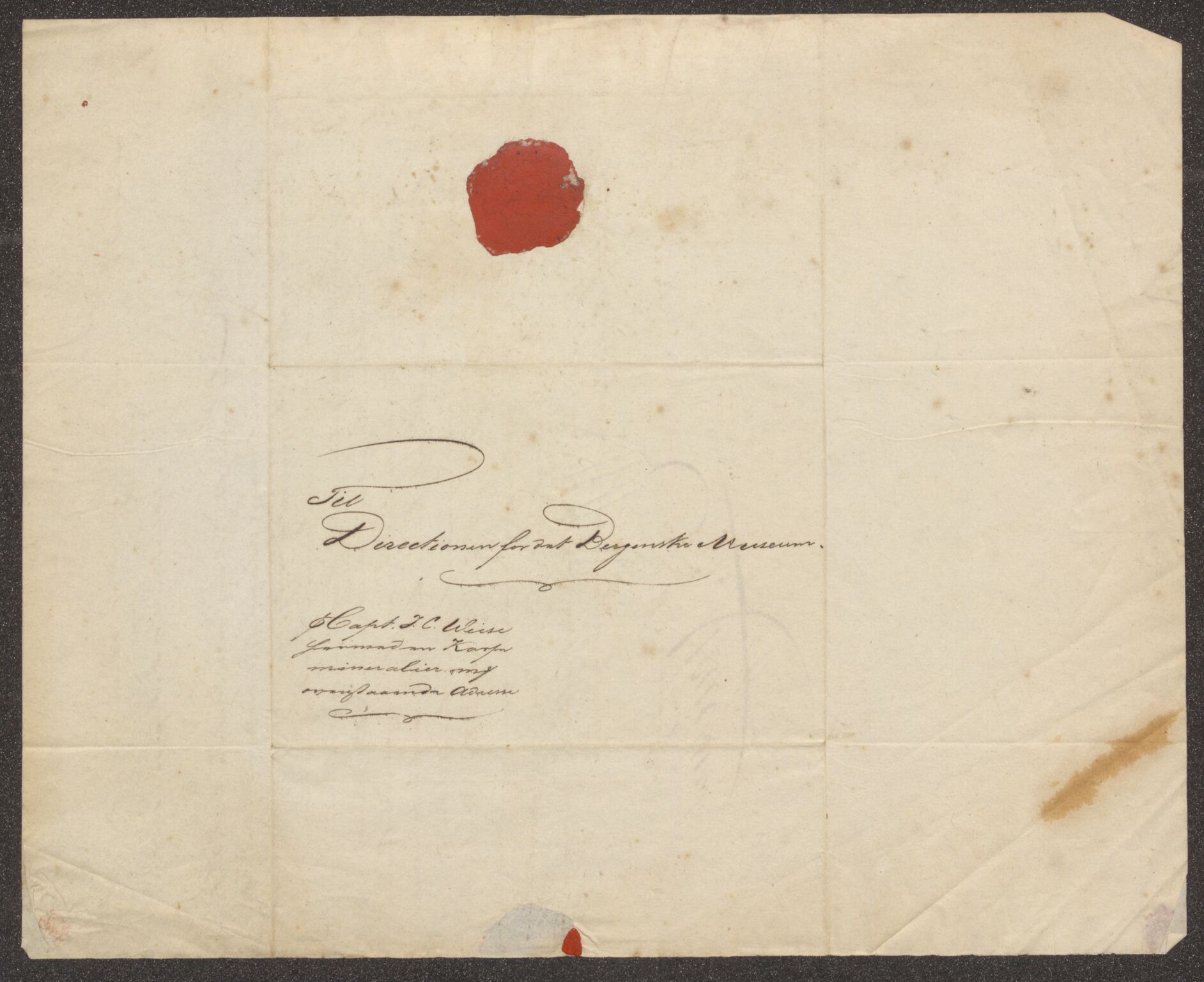Bergens Museum, UMB/A007/D/Da/L0004/0001: Innkommende brev 1829 - 1830 / Innkommende brev 1829, 1829