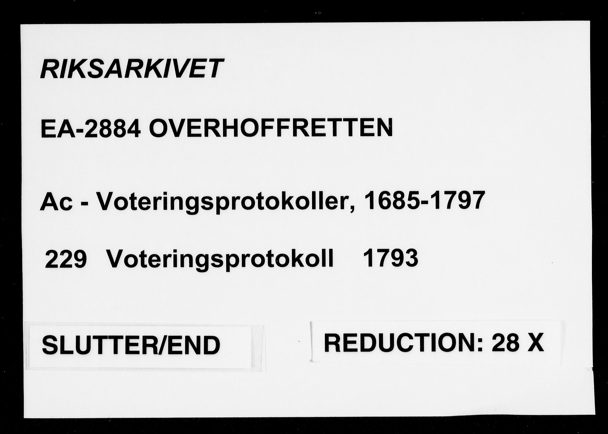 Overhoffretten 1667-1797, AV/RA-EA-2884/Ac/L0229: Voteringsprotokoll, 1793