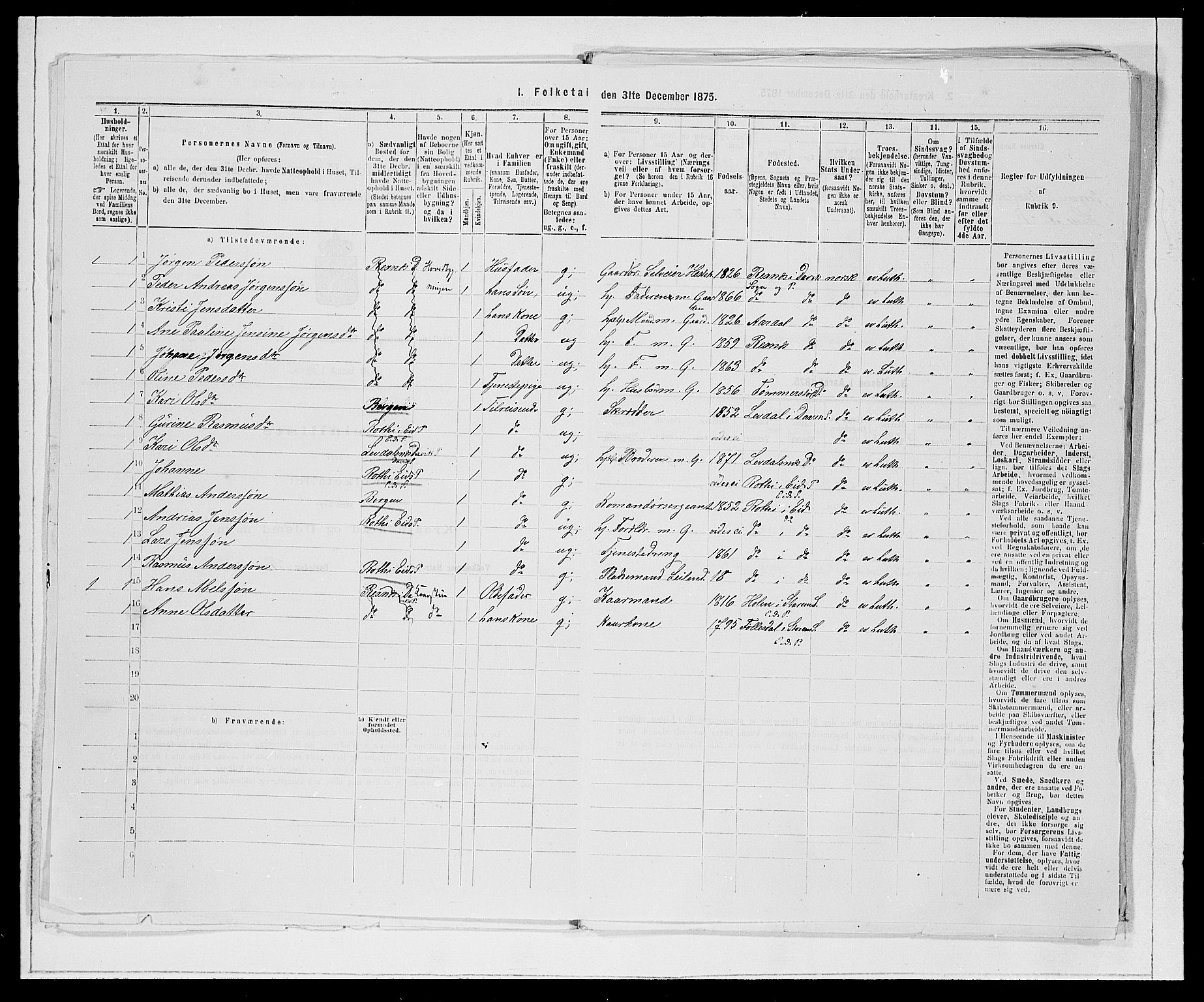 SAB, 1875 Census for 1442P Davik, 1875, p. 303