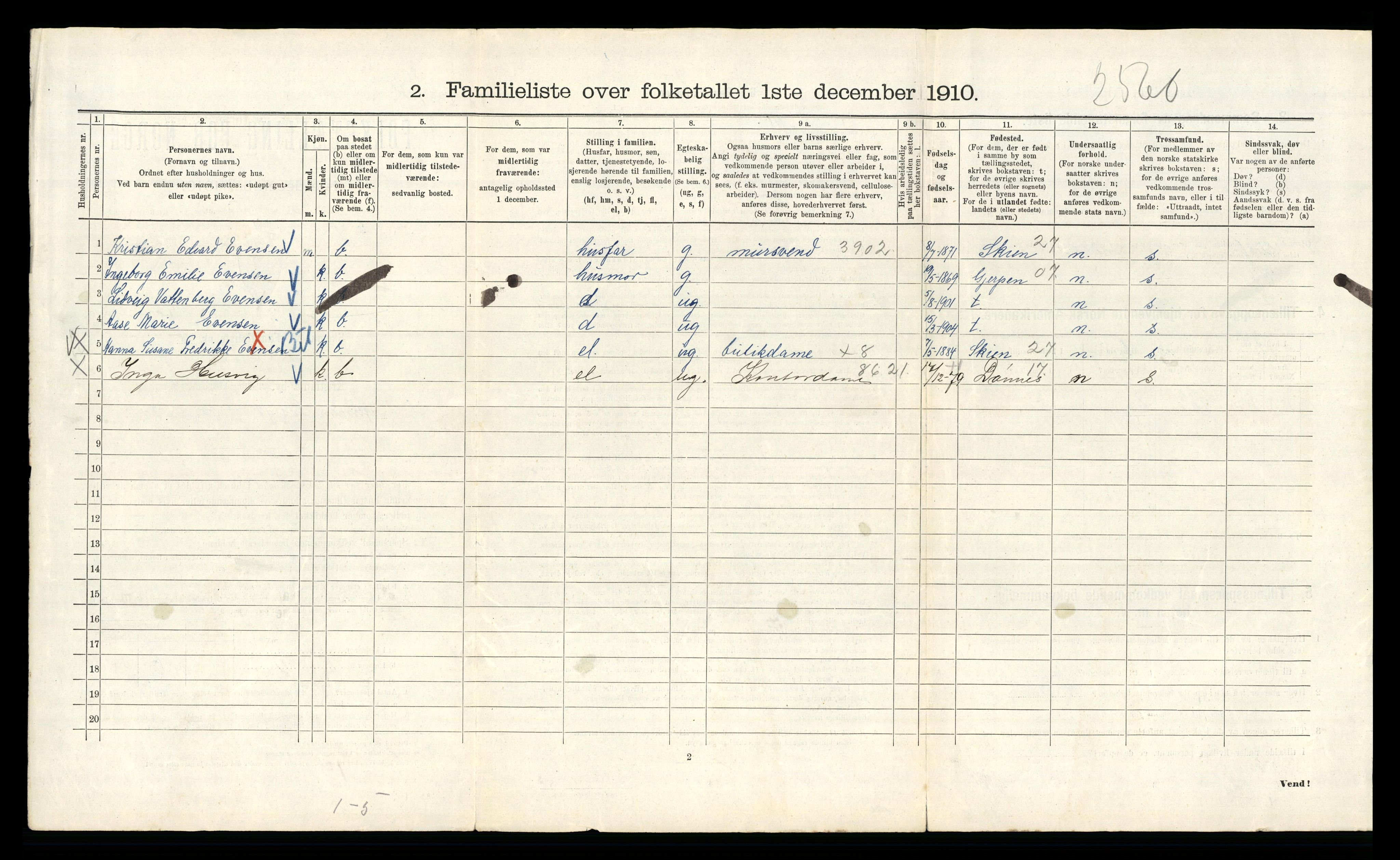 RA, 1910 census for Kristiania, 1910, p. 38258