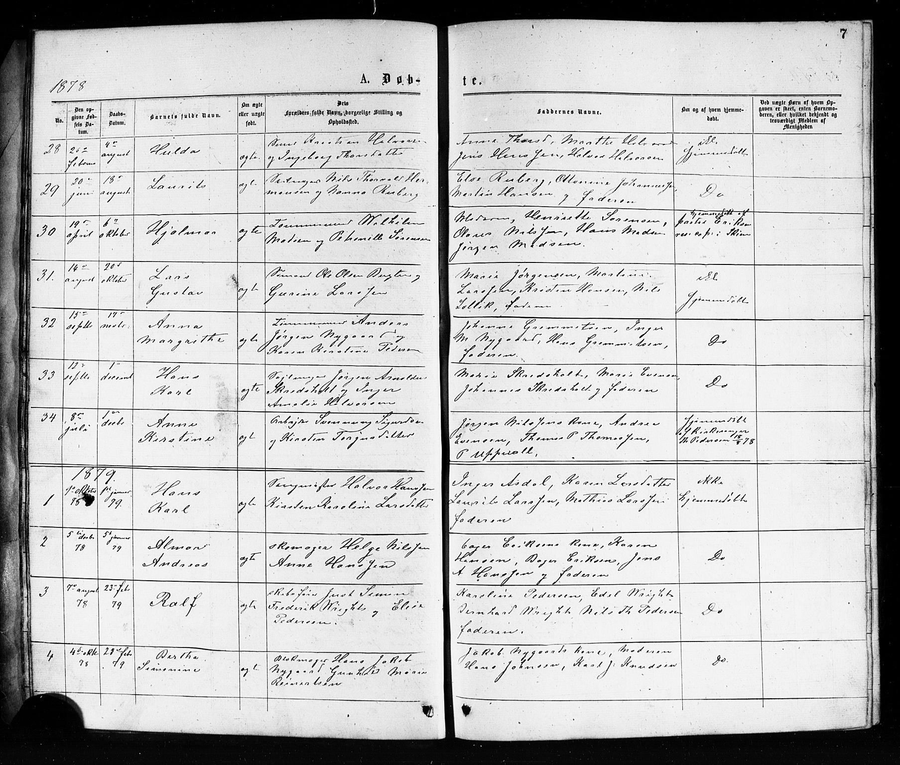 Porsgrunn kirkebøker , SAKO/A-104/G/Ga/L0003: Parish register (copy) no. I 3, 1877-1915, p. 7