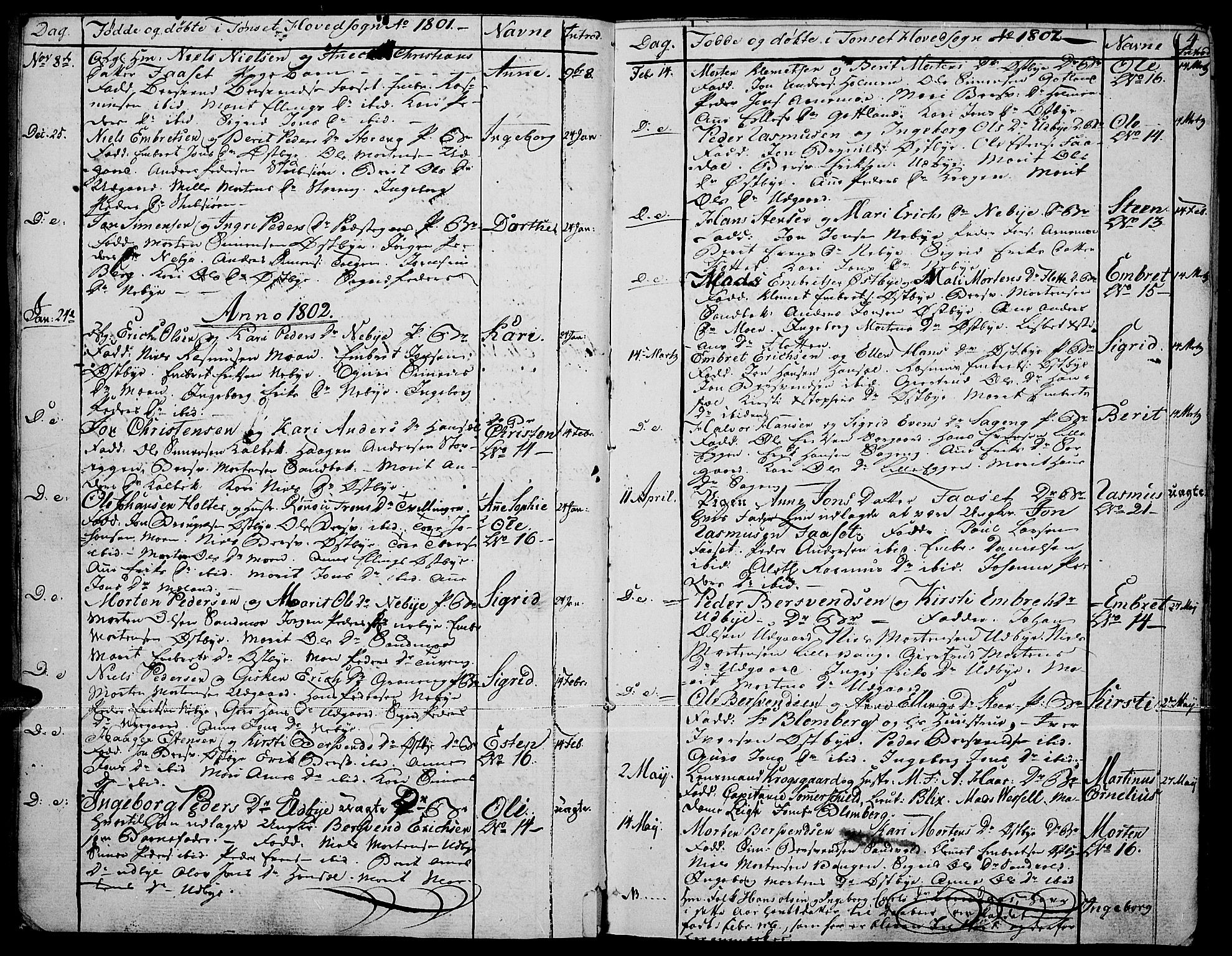 Tynset prestekontor, SAH/PREST-058/H/Ha/Haa/L0015: Parish register (official) no. 15, 1801-1814, p. 4