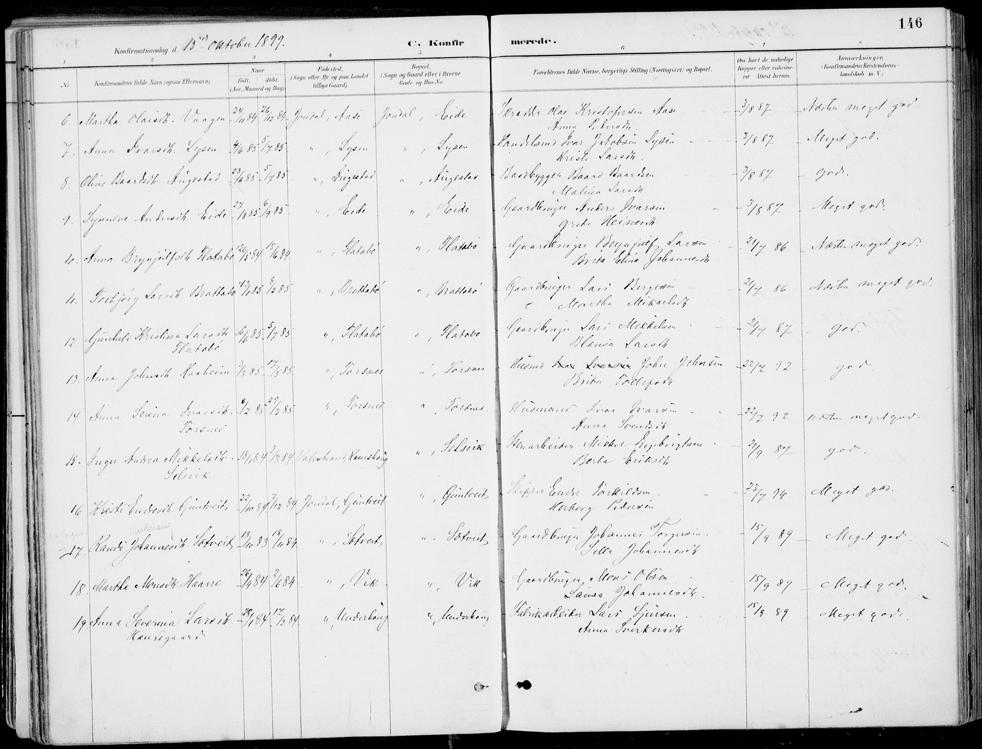 Strandebarm sokneprestembete, SAB/A-78401/H/Haa: Parish register (official) no. E  1, 1886-1908, p. 146