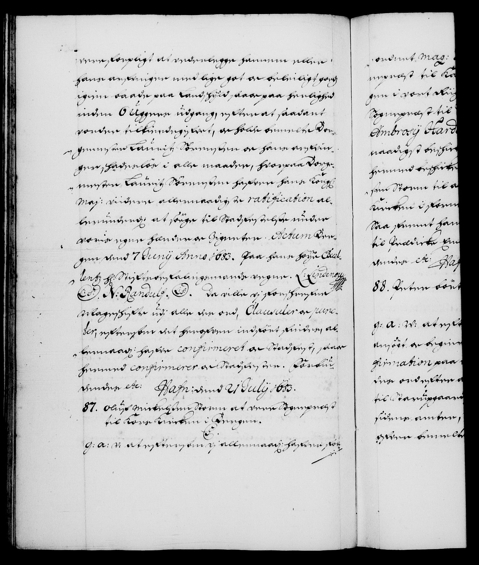 Danske Kanselli 1572-1799, AV/RA-EA-3023/F/Fc/Fca/Fcaa/L0013: Norske registre (mikrofilm), 1681-1684, p. 353b