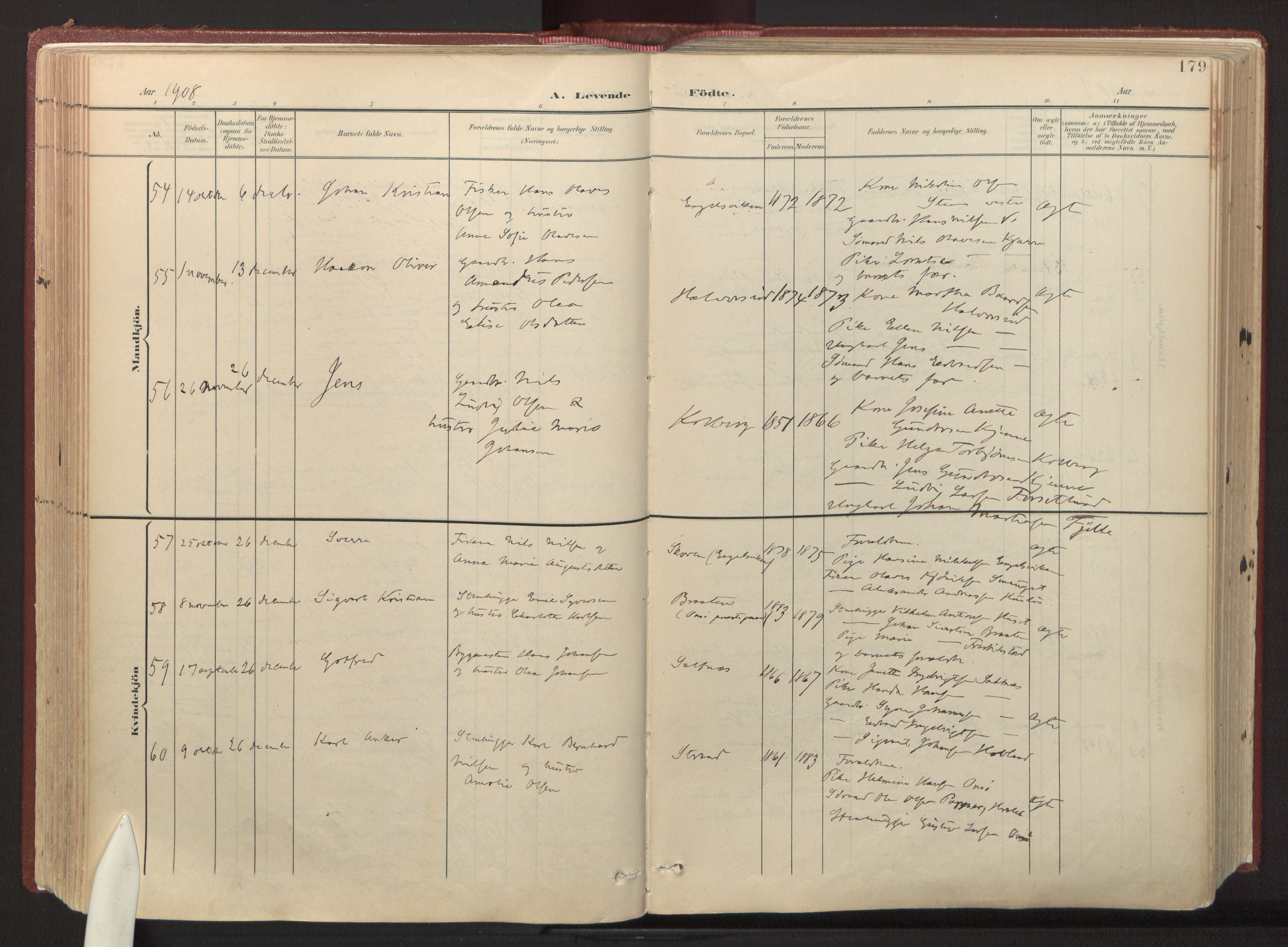 Onsøy prestekontor Kirkebøker, AV/SAO-A-10914/F/Fa/L0008: Parish register (official) no. I 8, 1899-1923, p. 179