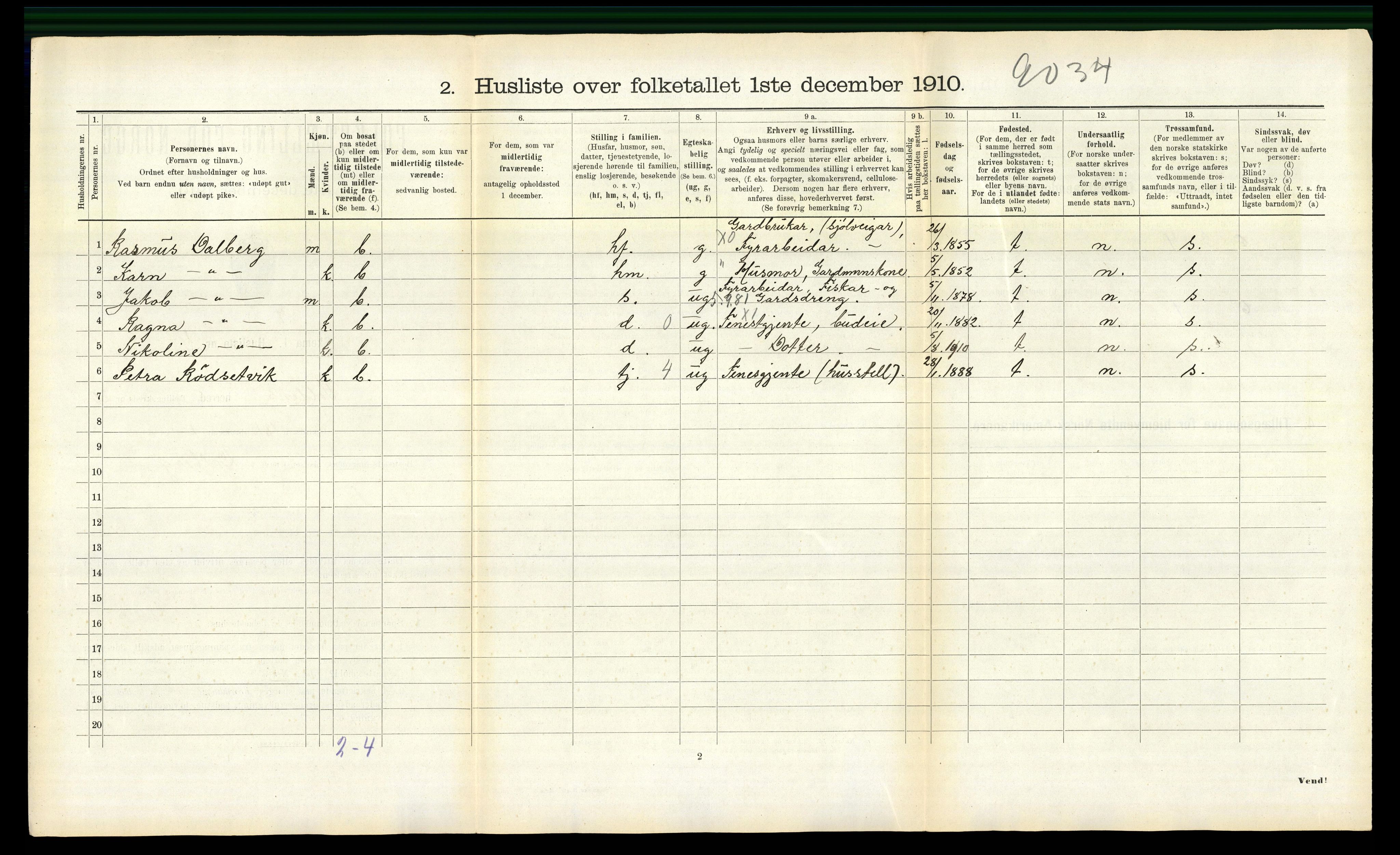 RA, 1910 census for Volda, 1910, p. 1373