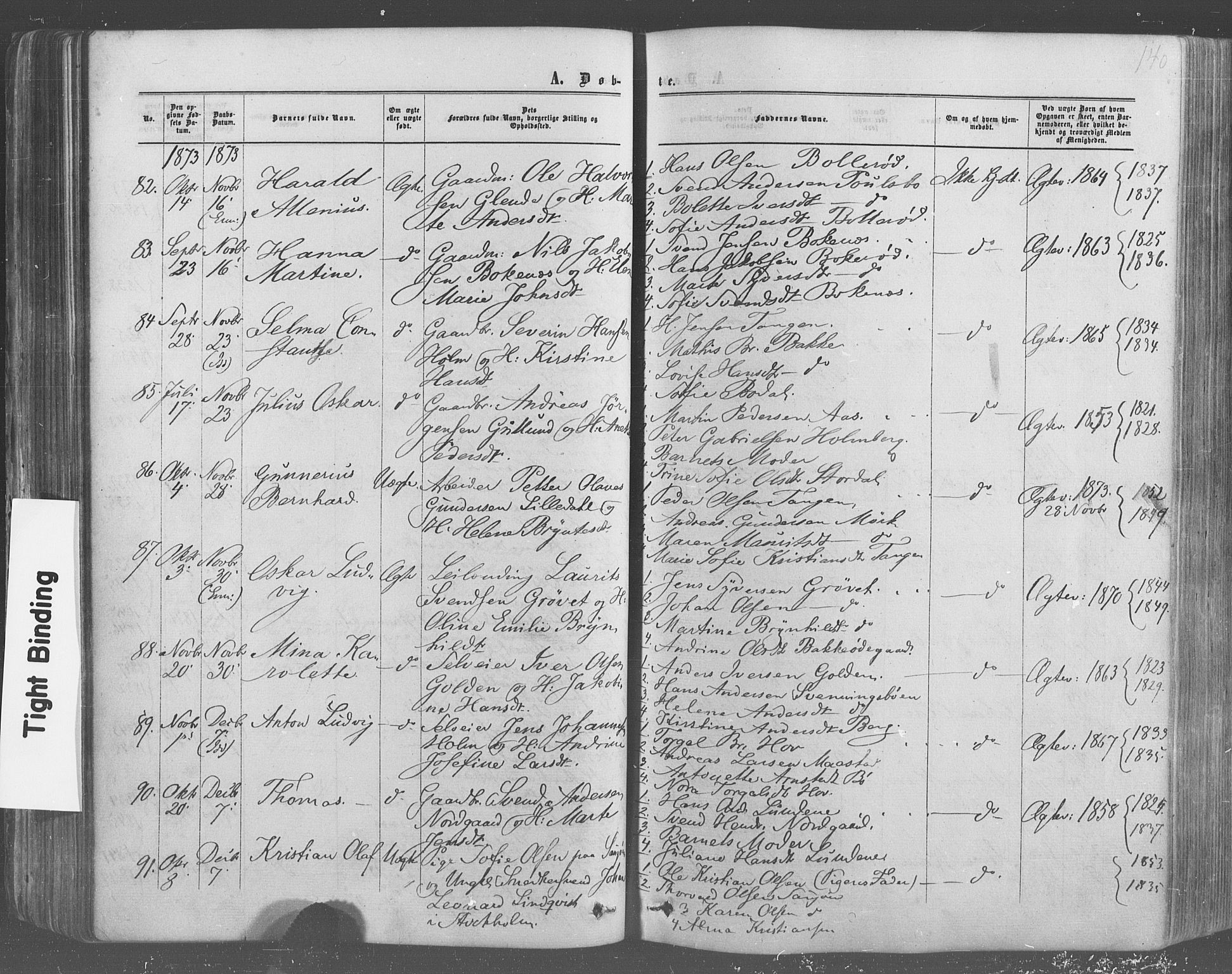 Idd prestekontor Kirkebøker, AV/SAO-A-10911/F/Fc/L0005: Parish register (official) no. III 5, 1861-1877, p. 140