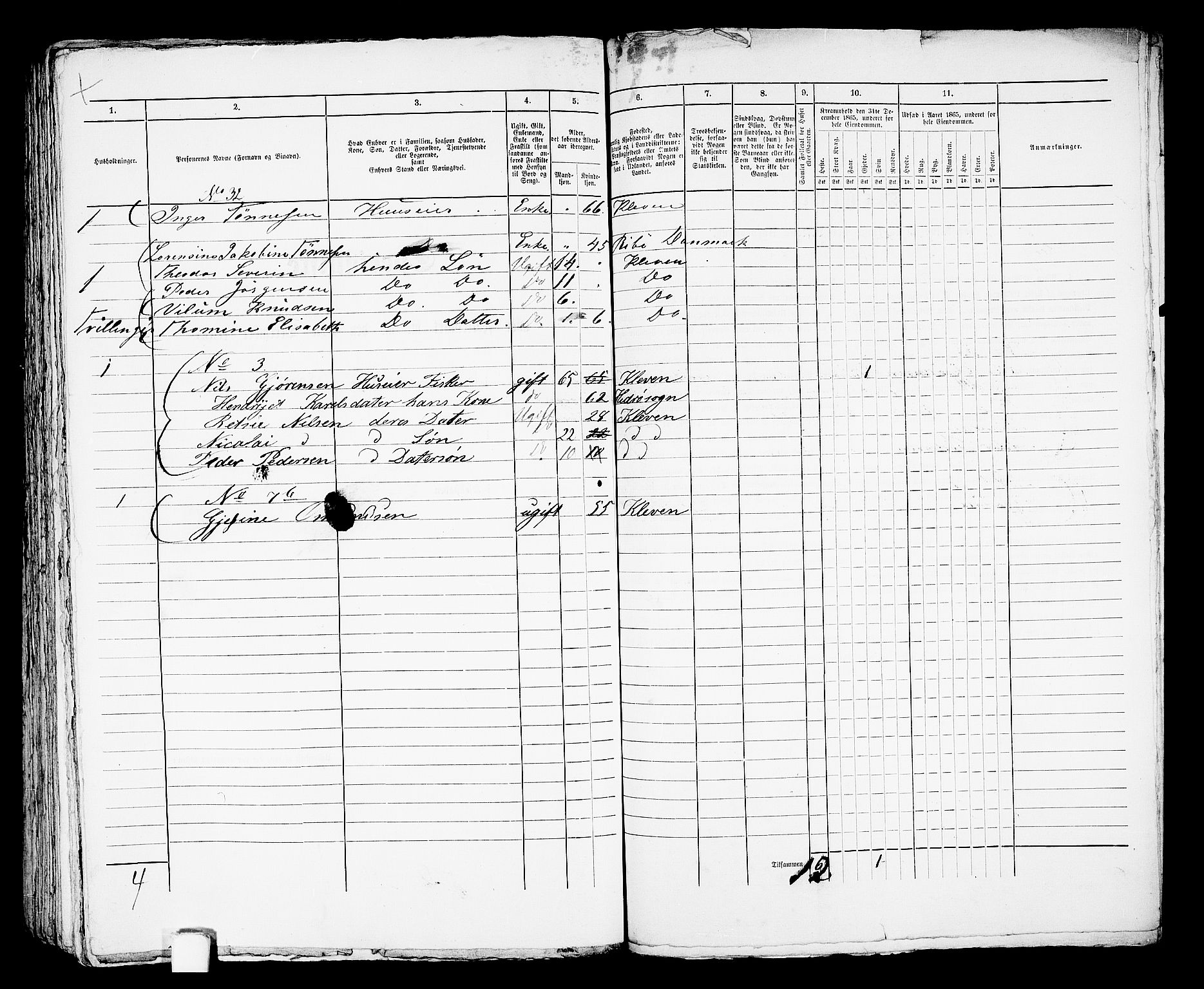 RA, 1865 census for Mandal/Mandal, 1865, p. 910