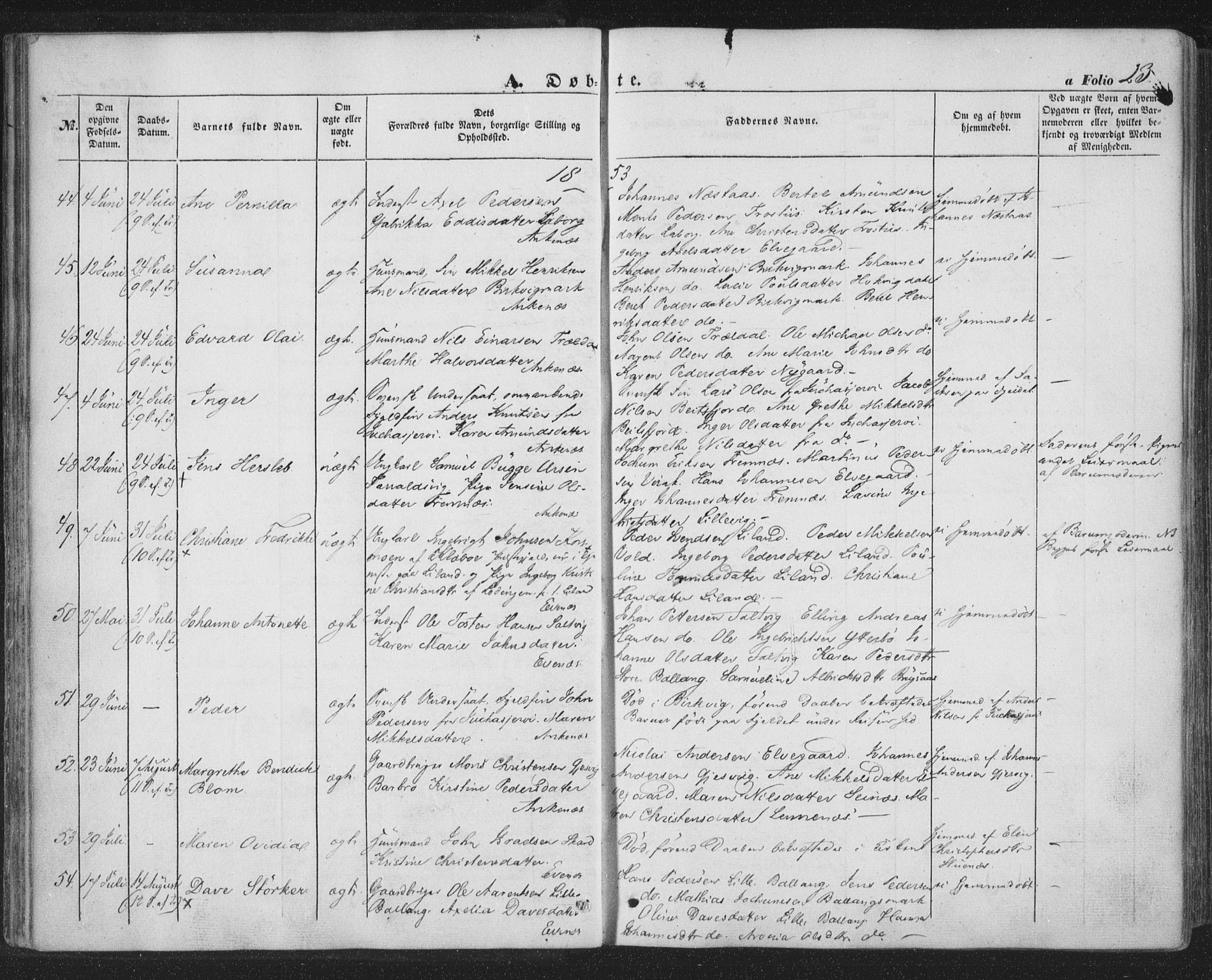 Ministerialprotokoller, klokkerbøker og fødselsregistre - Nordland, AV/SAT-A-1459/863/L0895: Parish register (official) no. 863A07, 1851-1860, p. 23