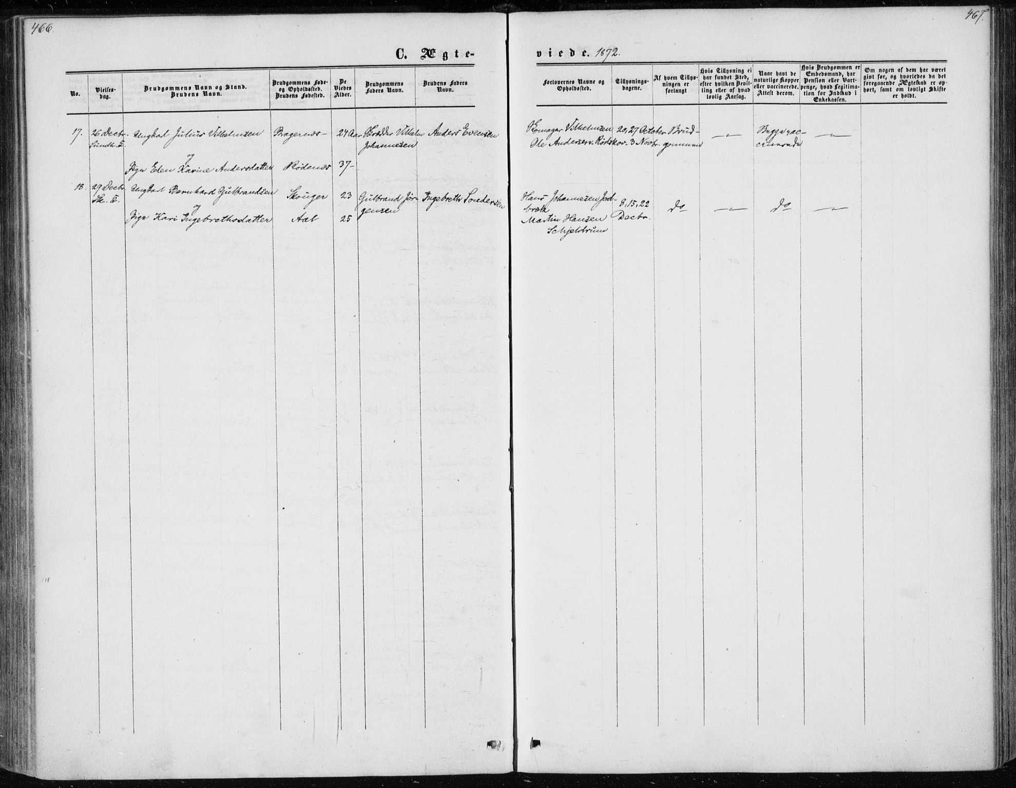 Skoger kirkebøker, AV/SAKO-A-59/F/Fa/L0004: Parish register (official) no. I 4, 1862-1872, p. 466-467